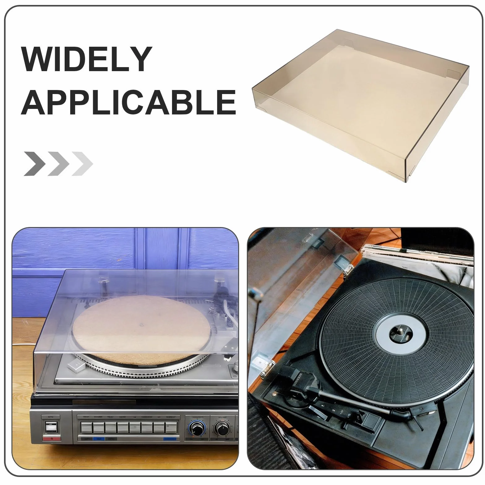 Funda Protectora acrílica Transparente para Tocadiscos, protección para el Plato Giratorio de Equipos de Audio, Tapa Transparente para Tocadiscos estéreo domésticos de 16 x 13 x 2,4