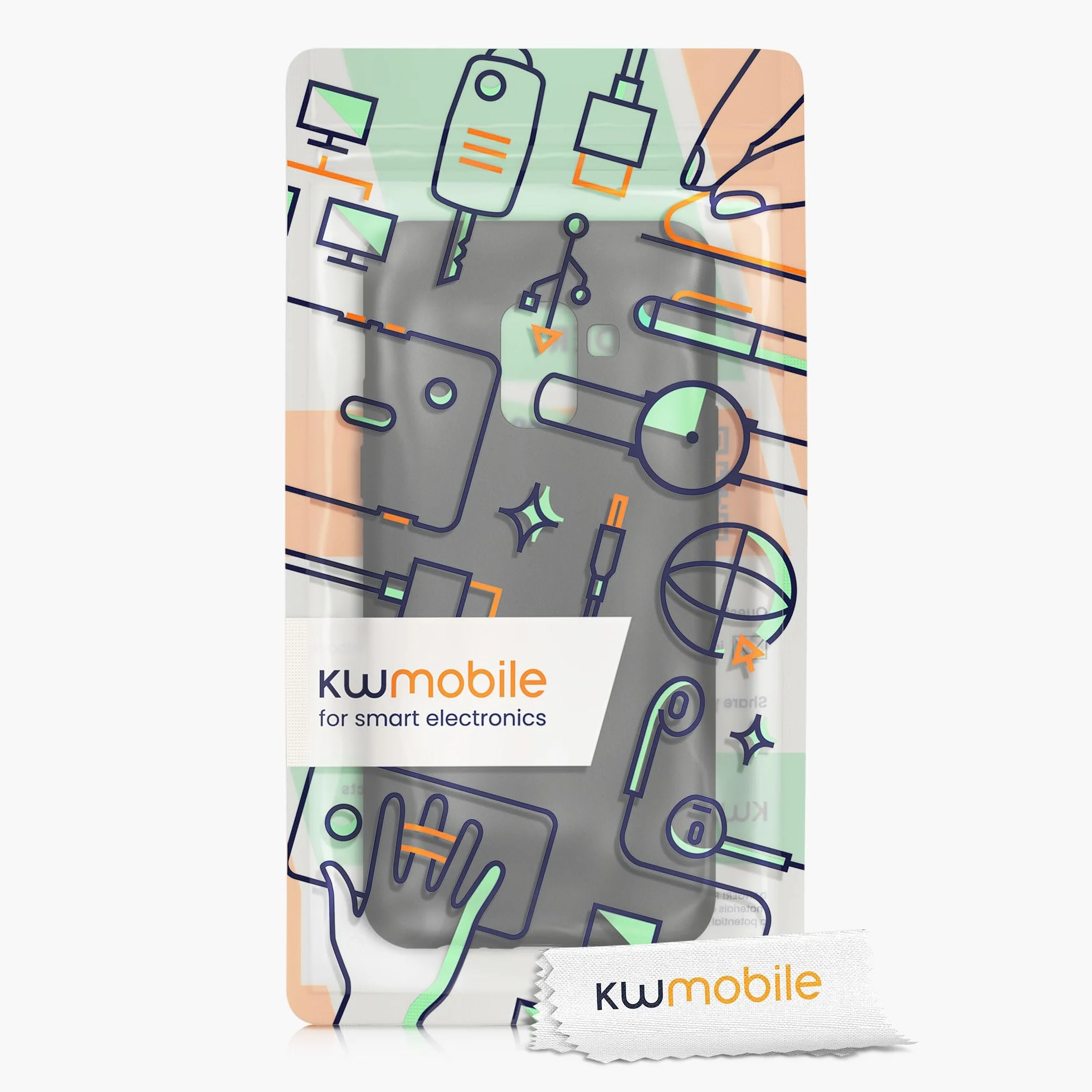 kwmobile Funda Samsung Galaxy A8 (2018) Carcasa TPU Silicona Ultrafino Antigolpes Gris Metalizado