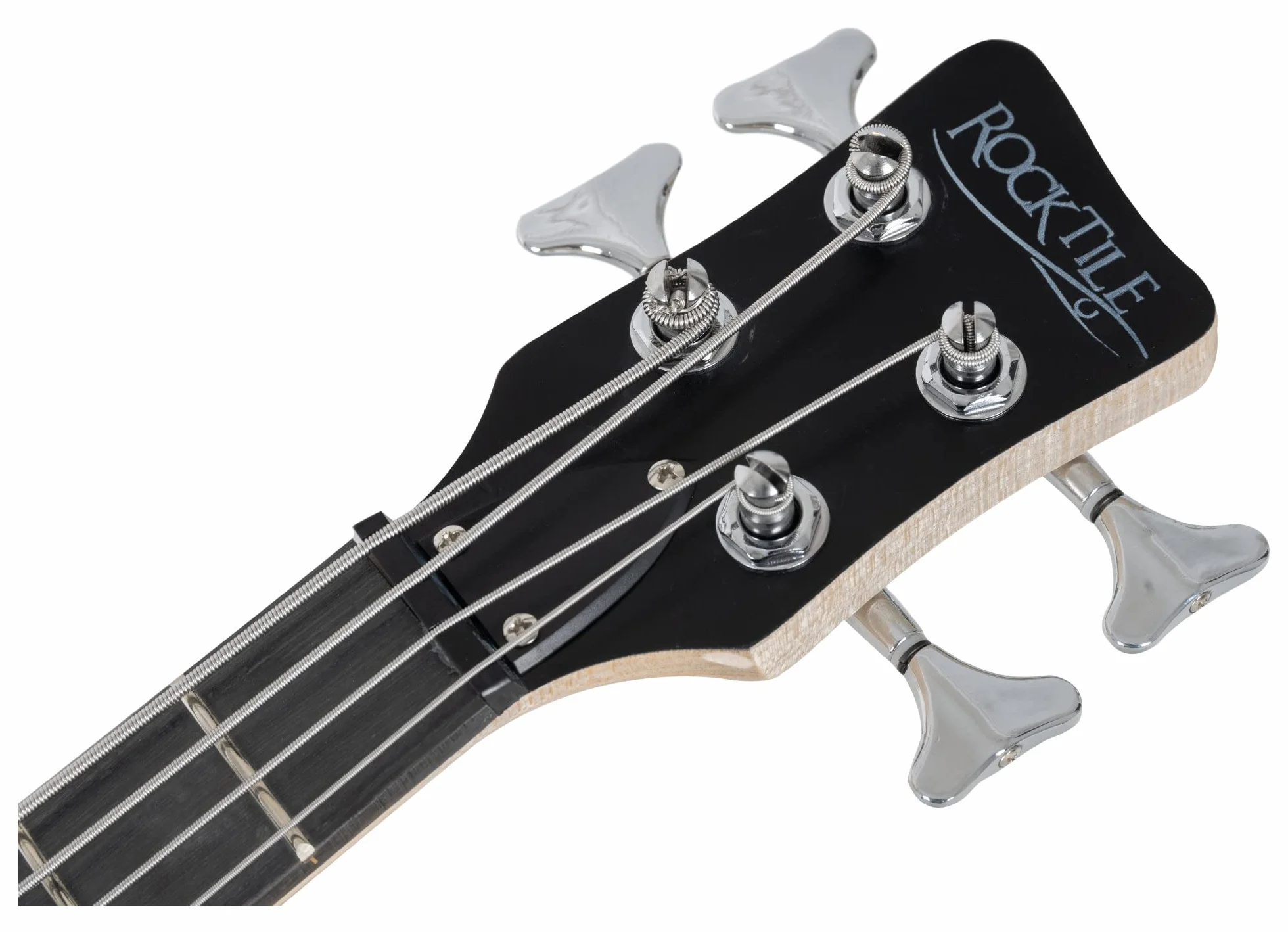 Rocktile TB-4 MBK Traveler Bajo Eléctrico - Bajo eléctrico de 4 cuerdas en formato de viaje - Cuerpo: Aliso, Mástil: Arce - Diapasón: Technical Ebony - 2 pastillas single coil - Negro mate