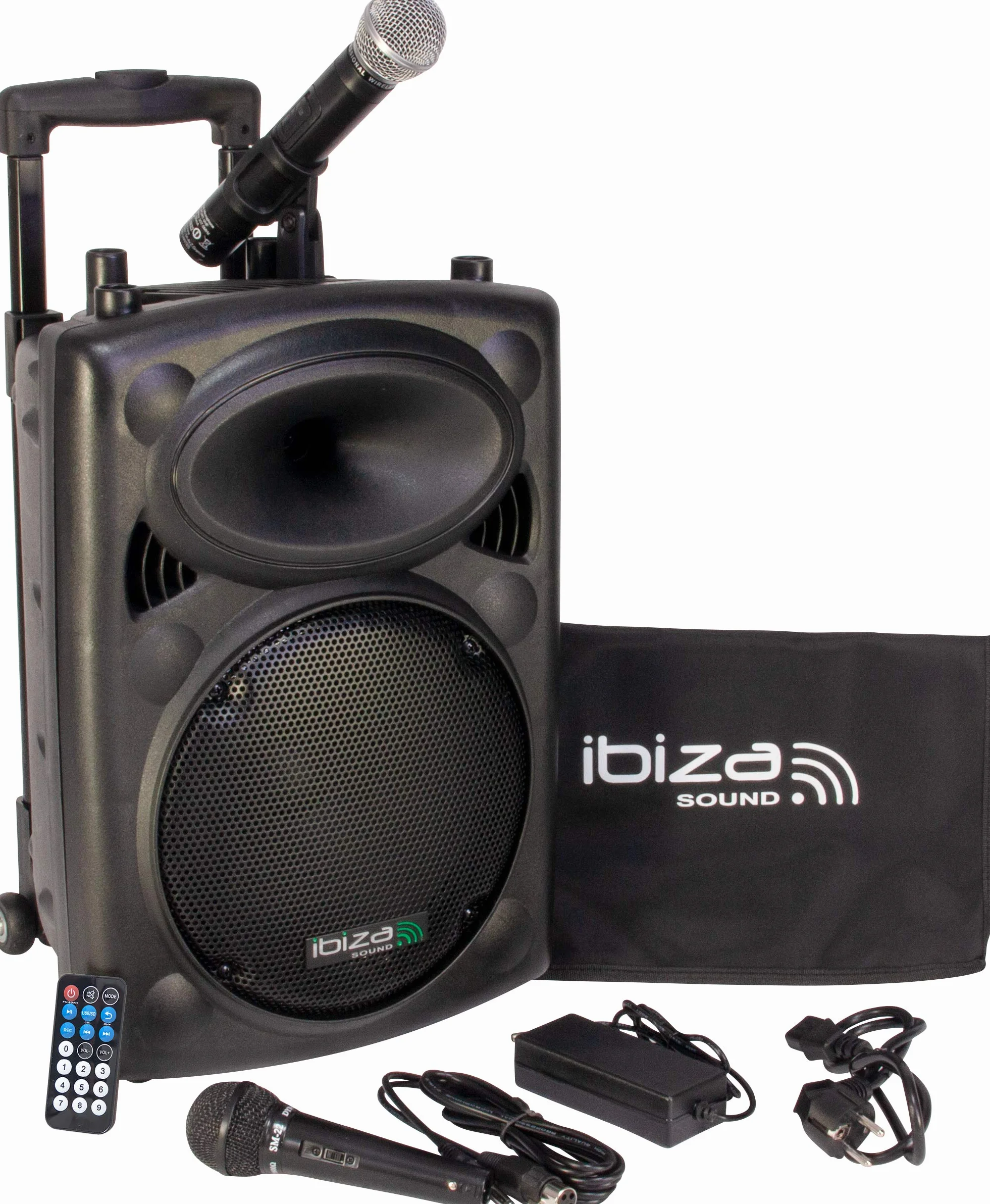 Ibiza 15-6081 Sound PORT10UHF-BT, Megafonía portátil, 10 pulgadas, color negro, 10”, 500W