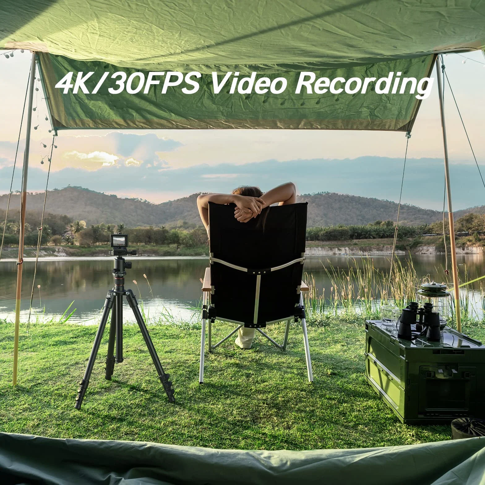 Surfola Cámara Deportiva 4K 30FPS 20MP WiFi EIS Antivibración Subacuática 40M Micrófono Dual Control Remoto 2 Baterías