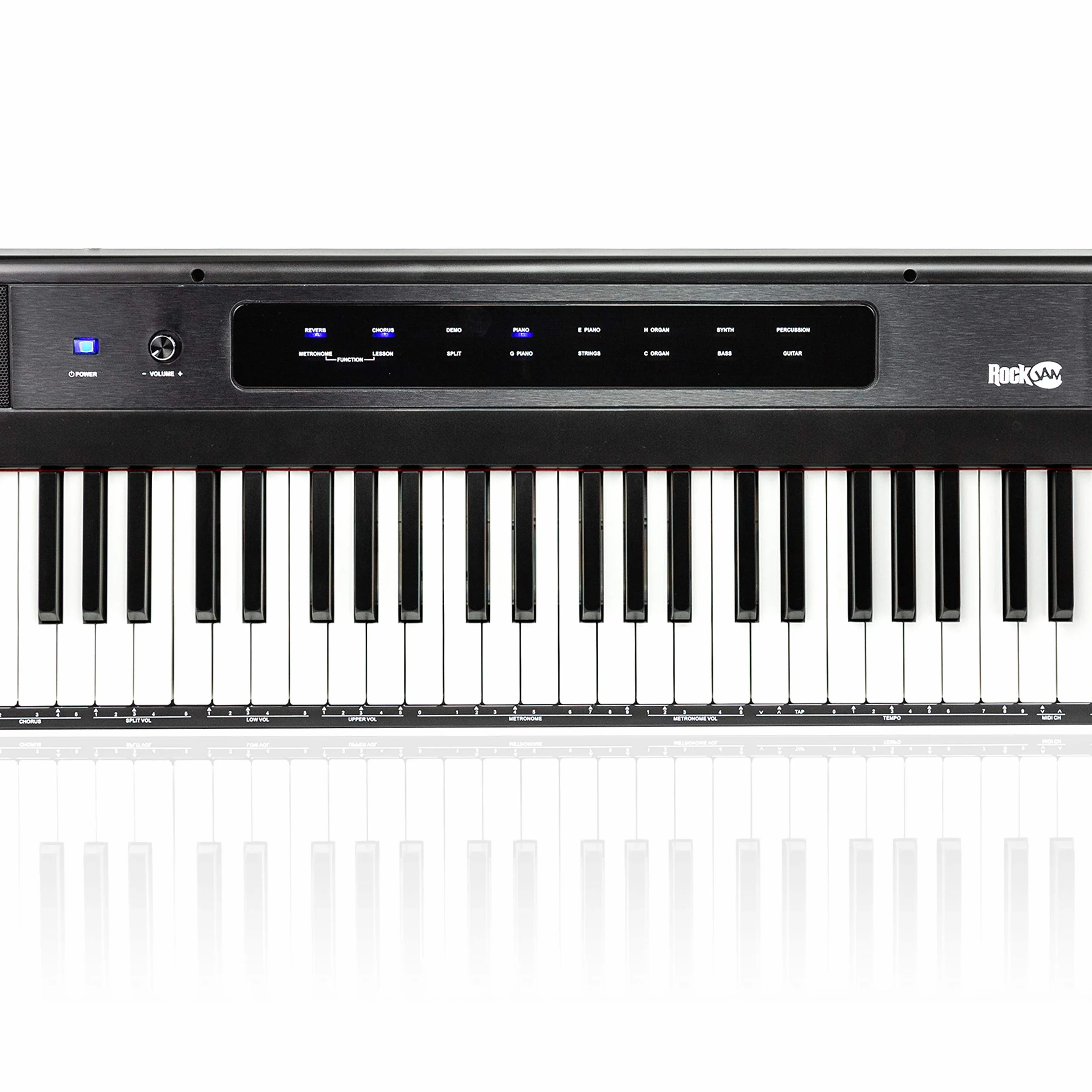 Rockjam Rj88Dp Teclas del Teclado de Piano para Principiantes Digital Piano con Full-Size Semi-Weighted Keys, Atril,Piano Engomada de la Nota,la Fuente de Alimentación y Construido en Altavoces, Negro