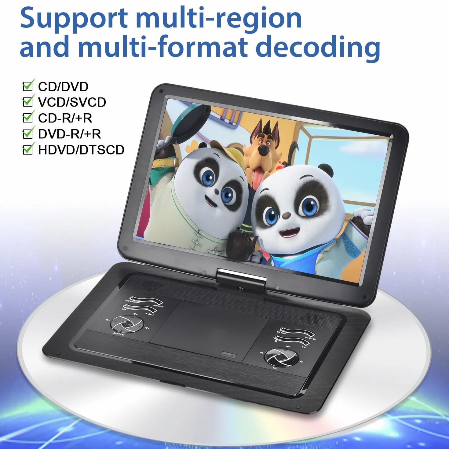 Reproductor de DVD portátil YOOHOO 19,6" Pantalla HD 17,1" para Coche
