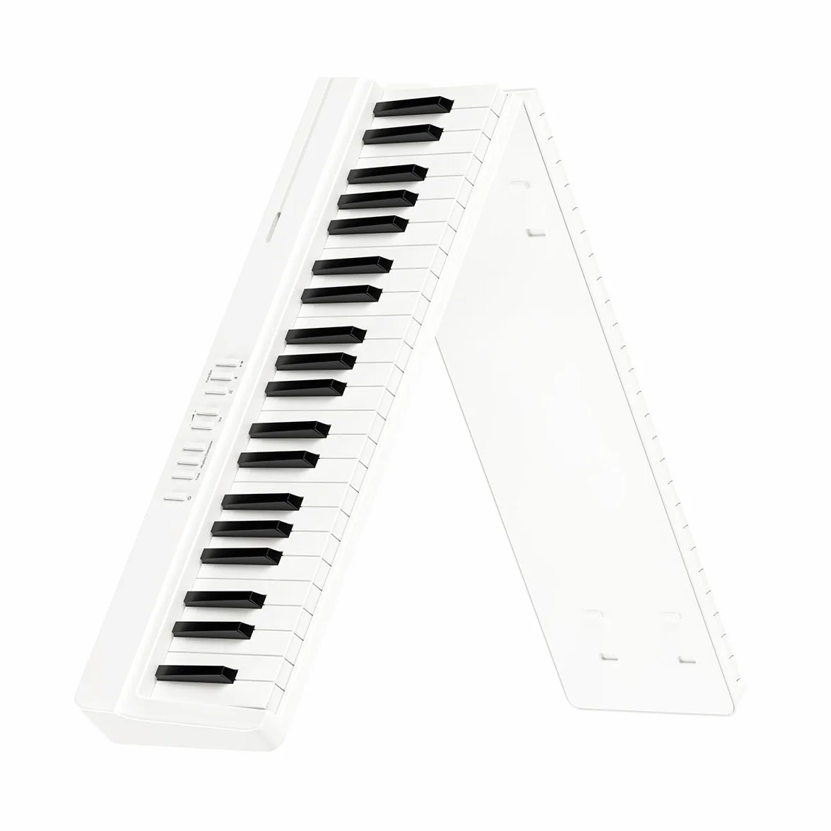 TERENCE Piano Plegable de 88 Teclas, con Teclado de Fuerza, Piano Plegable con Grabación y Soporte Bluetooth, Pedal y Altavoz de 4 Unidades, Preferido para Principiantes,blanco