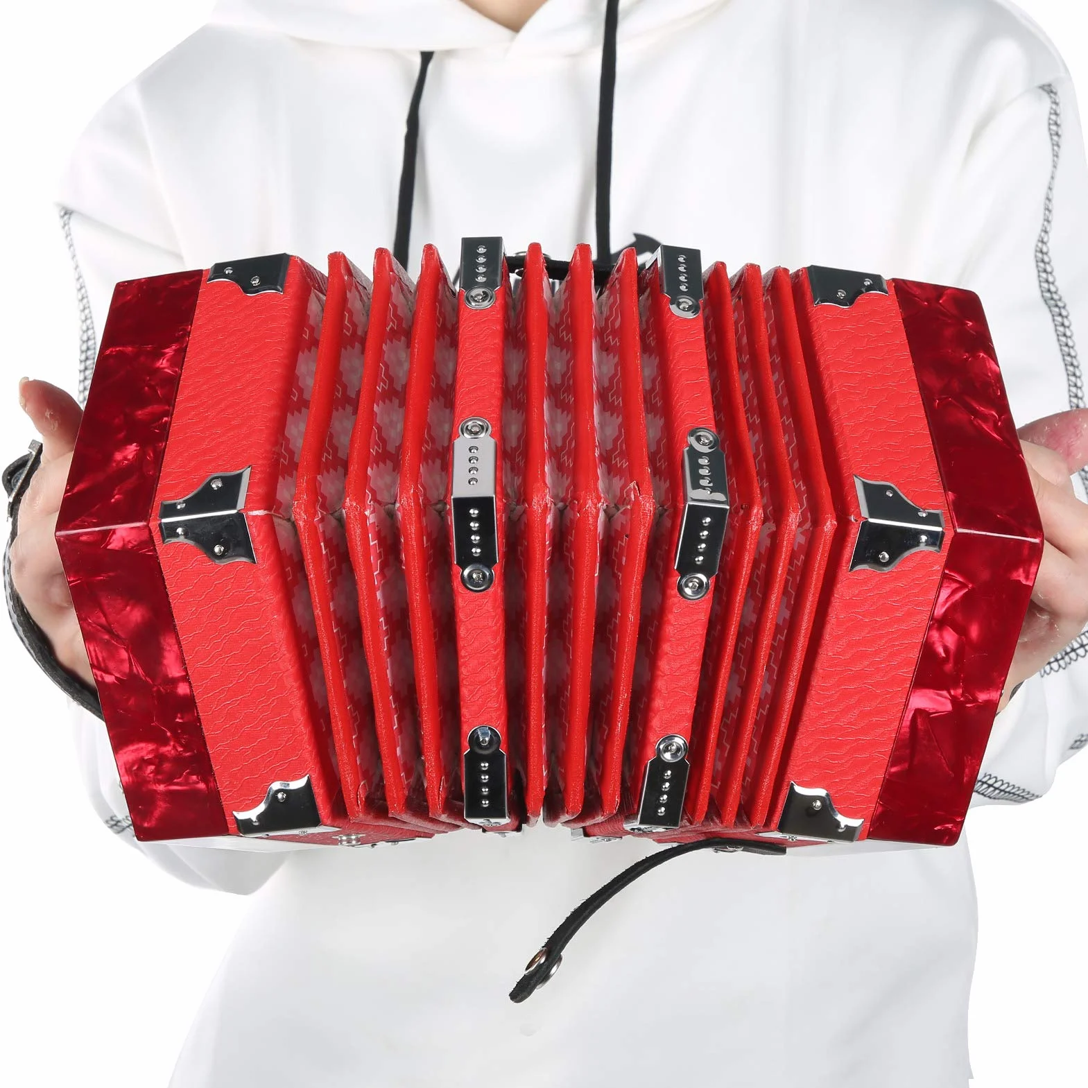 Concertina Concertina Instrumento Portátil 3 Colores, para Música(red)