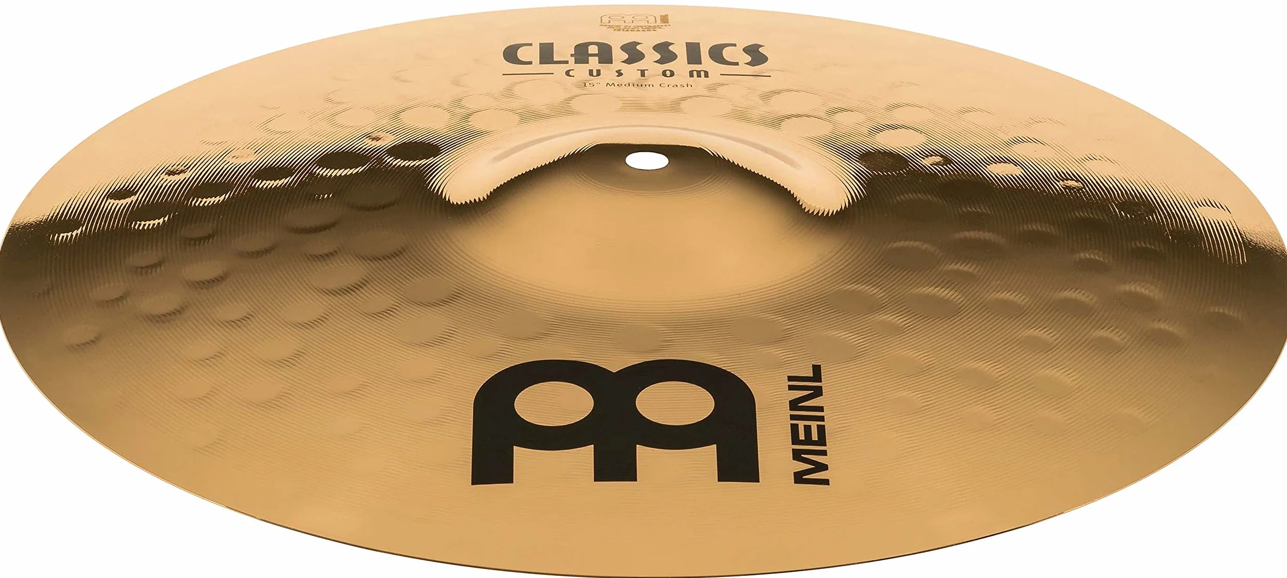 Meinl Cymbals Classics Custom Brilliant Plato Crash Medium de 15 pulgadas (38,10cm) Platillos de Batería - Pareja - Bronce B12, Acabado Brillante (CC15MC-B)