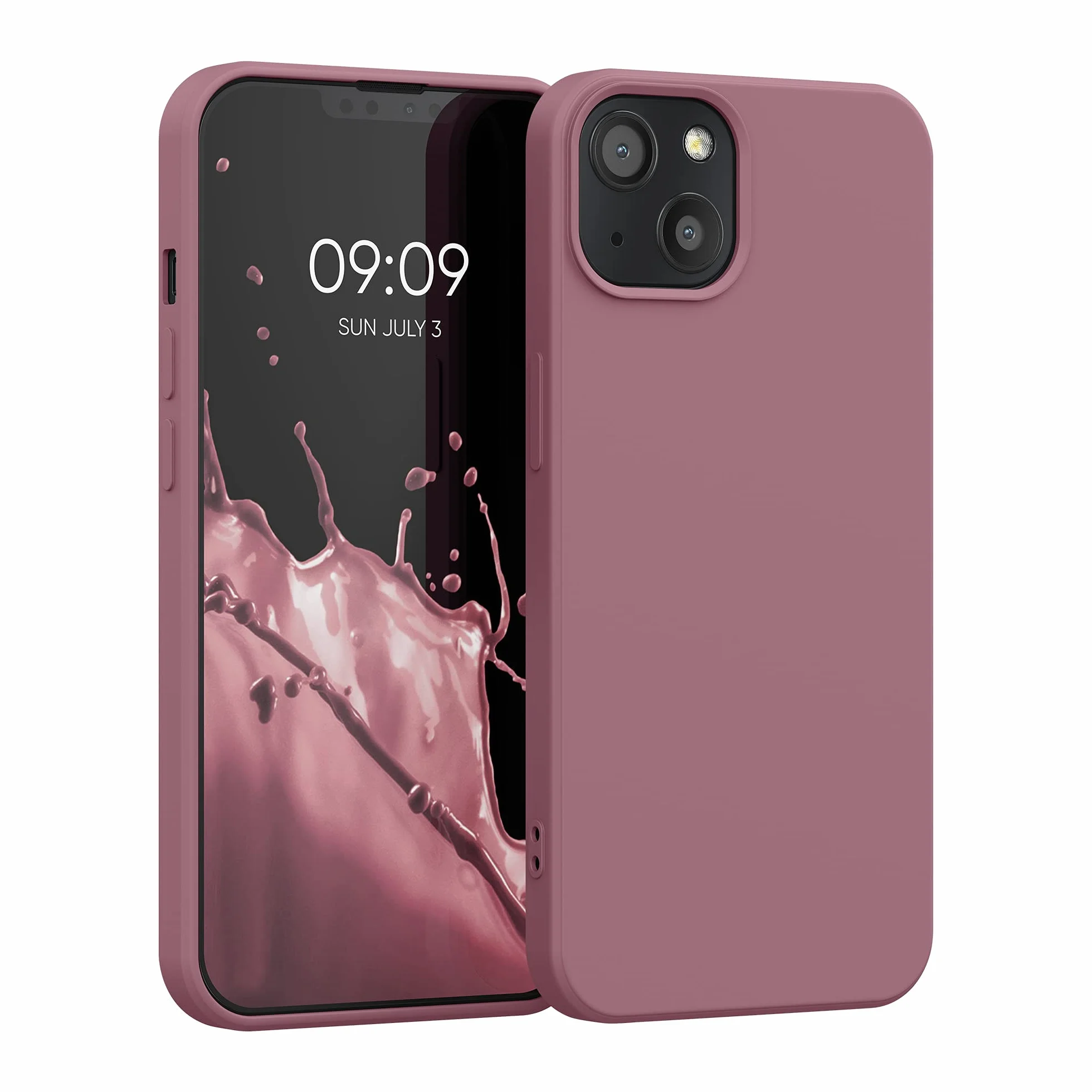 kwmobile Funda de Silicona para Apple iPhone 13, Protector Antigolpes Suave, Rosa Oscuro