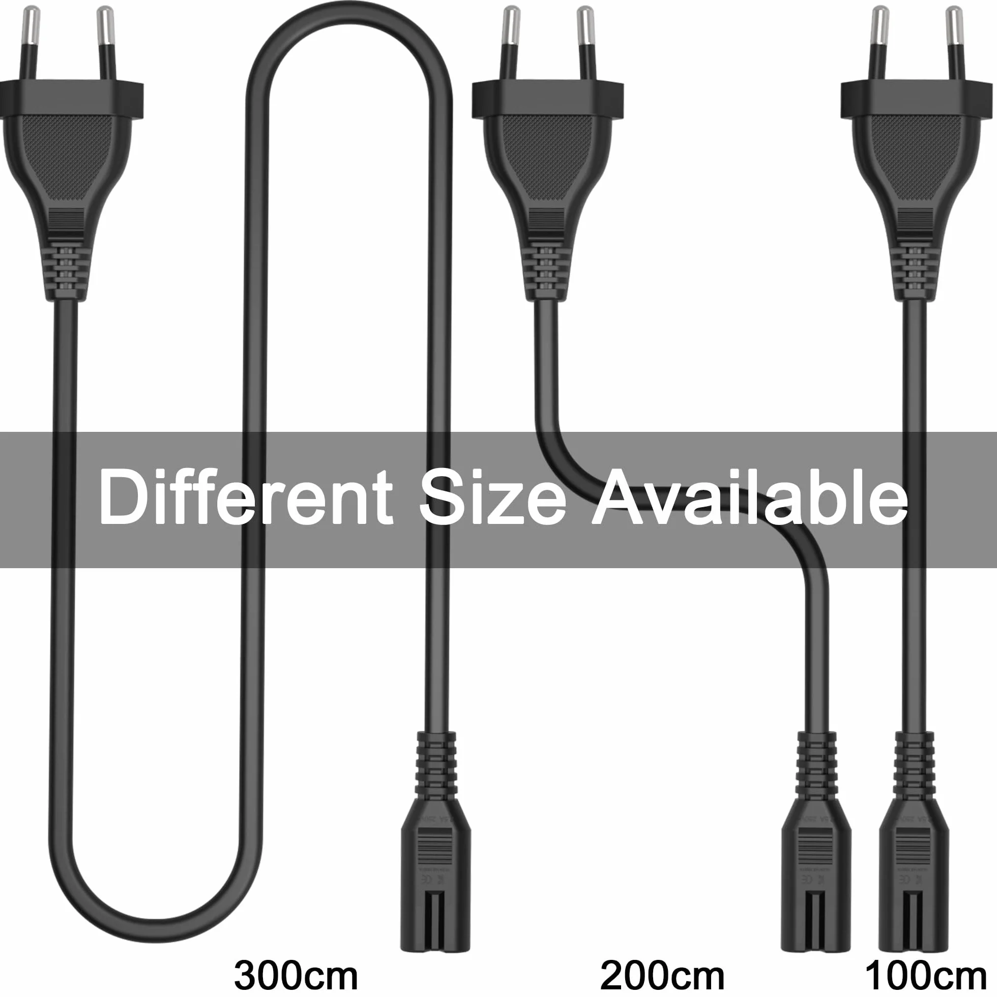 Meliya Cable de Alimentación Euro Conector en Zócalo Cable C7 Euro 8 Cable para Pequeños Electrodomésticos TV,DVD,Monitor,PS5/ PS4/ PS3/ Xbox Series X/S(2M)