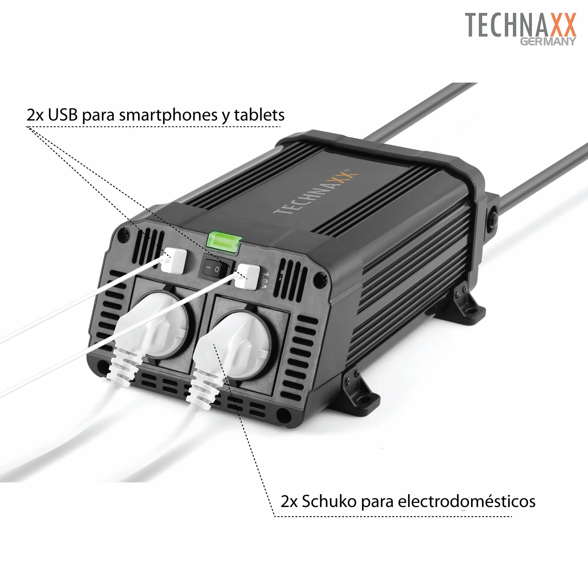 Technaxx 1200w Te16 Adattatore E Invertitore Interno Nero (technaxx Te16 - Dc Til Ac Inverter - 1)