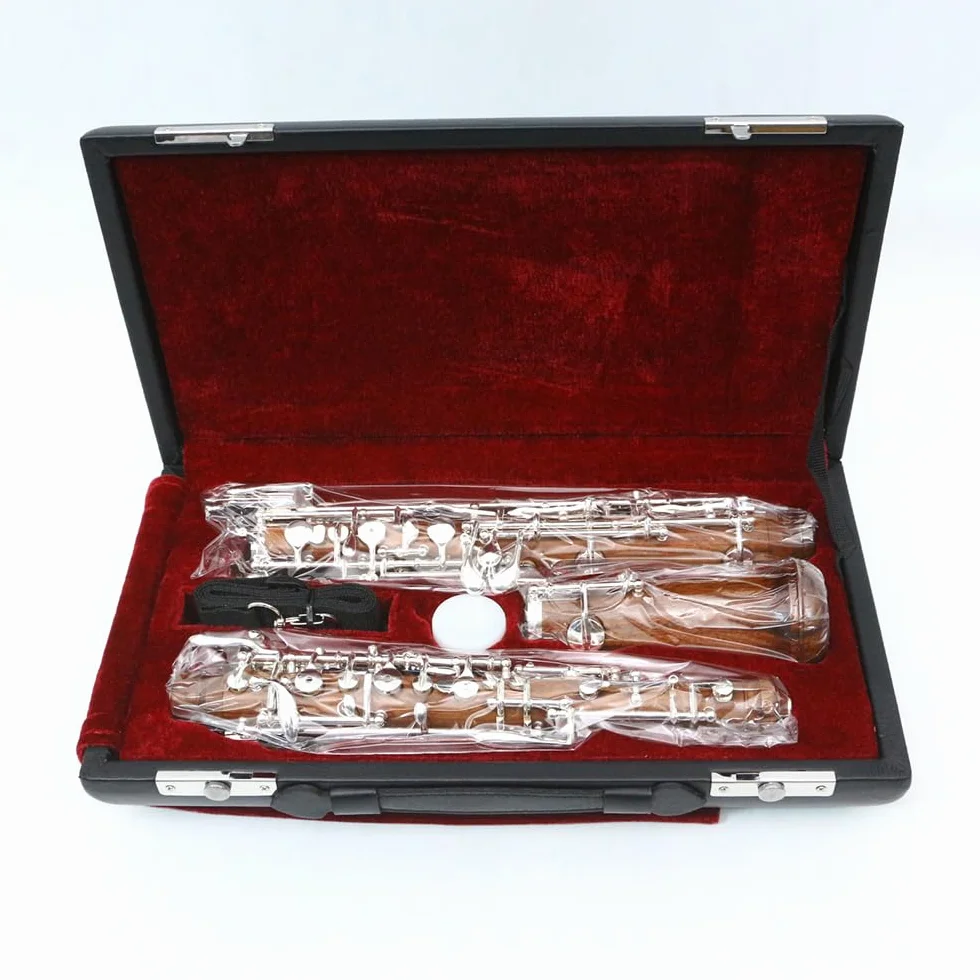 Llave C profesional para oboe de ébonita/palisandro, bifurcada, 3ª octava, llave F izquierda (plateado)