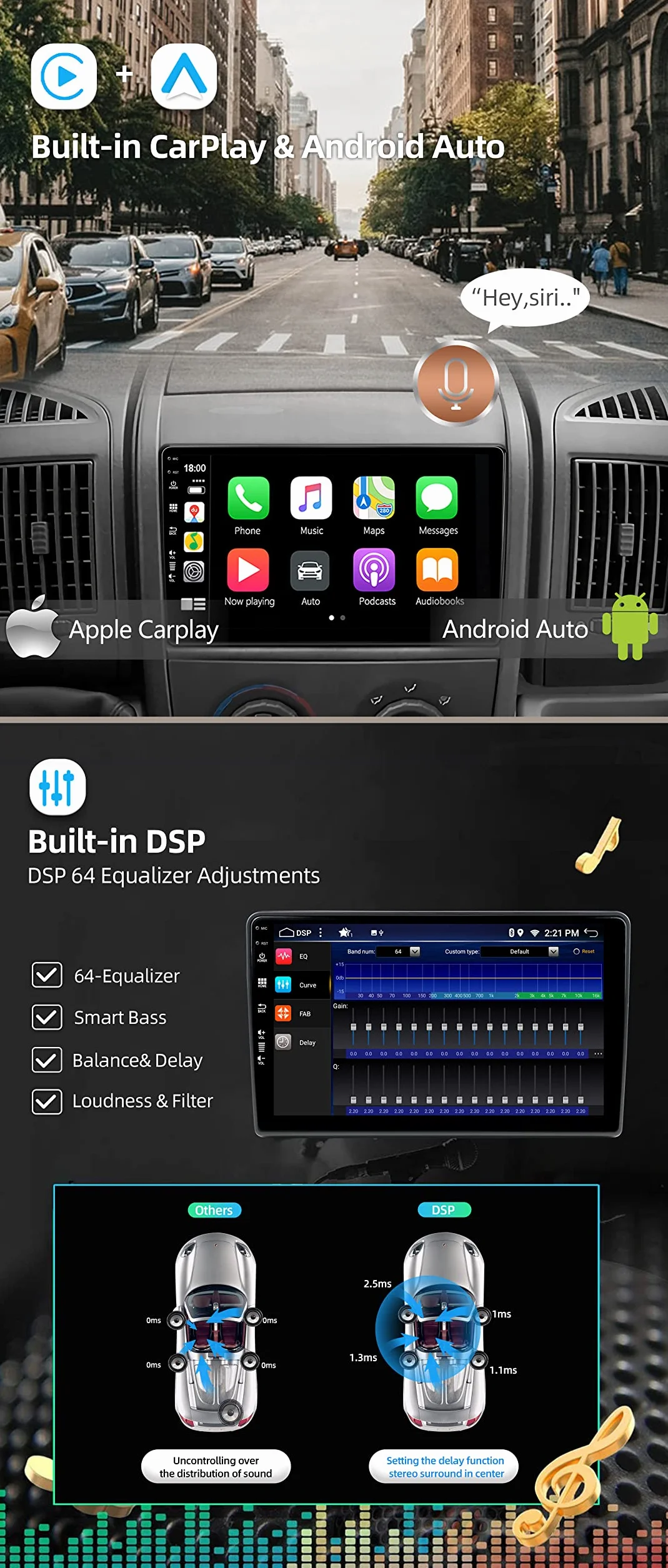 JOYX - 6G+128G - Radio de coche Android 13 IPS para Fiat Ducato/Citroen Jumper/Peugeot Boxer - Inalámbrico CarPlay/Android Auto/DSP - Cámara LED y MIC - 9 pulgadas 2 Din - DAB SWC Fast-Boot 360 Camera