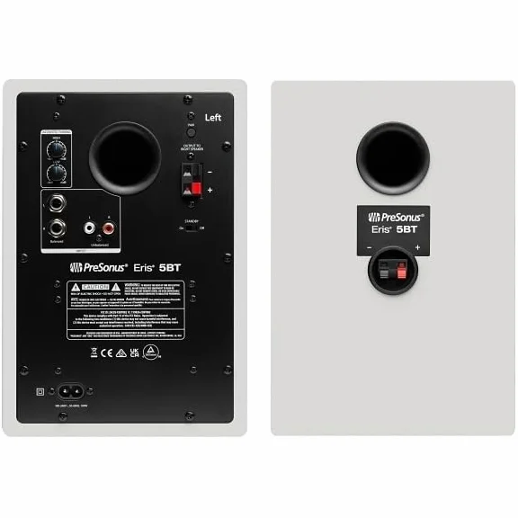 PreSonus Eris 5BT Gen 2, Altavoces Activos de Escritorio 5" con Bluetooth para Multimedia, Juegos, Producción Musical de Calidad Estudio, Potencia 100 W - Blanco | Monitores de estudio de 5" con Bluetooth para multimedia, juegos, producción musical, 100 W