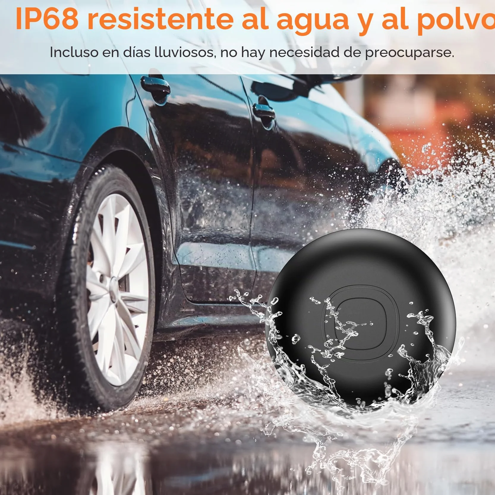 GPS Coche Localizador,Localizador GPS para Coche sin Suscripción,Localizadores Bluetooth Compatible con iOS y Android,Funda Protectora con Llavero y Silicona Magnética Tracker para Auto,Moto,Bicicleta