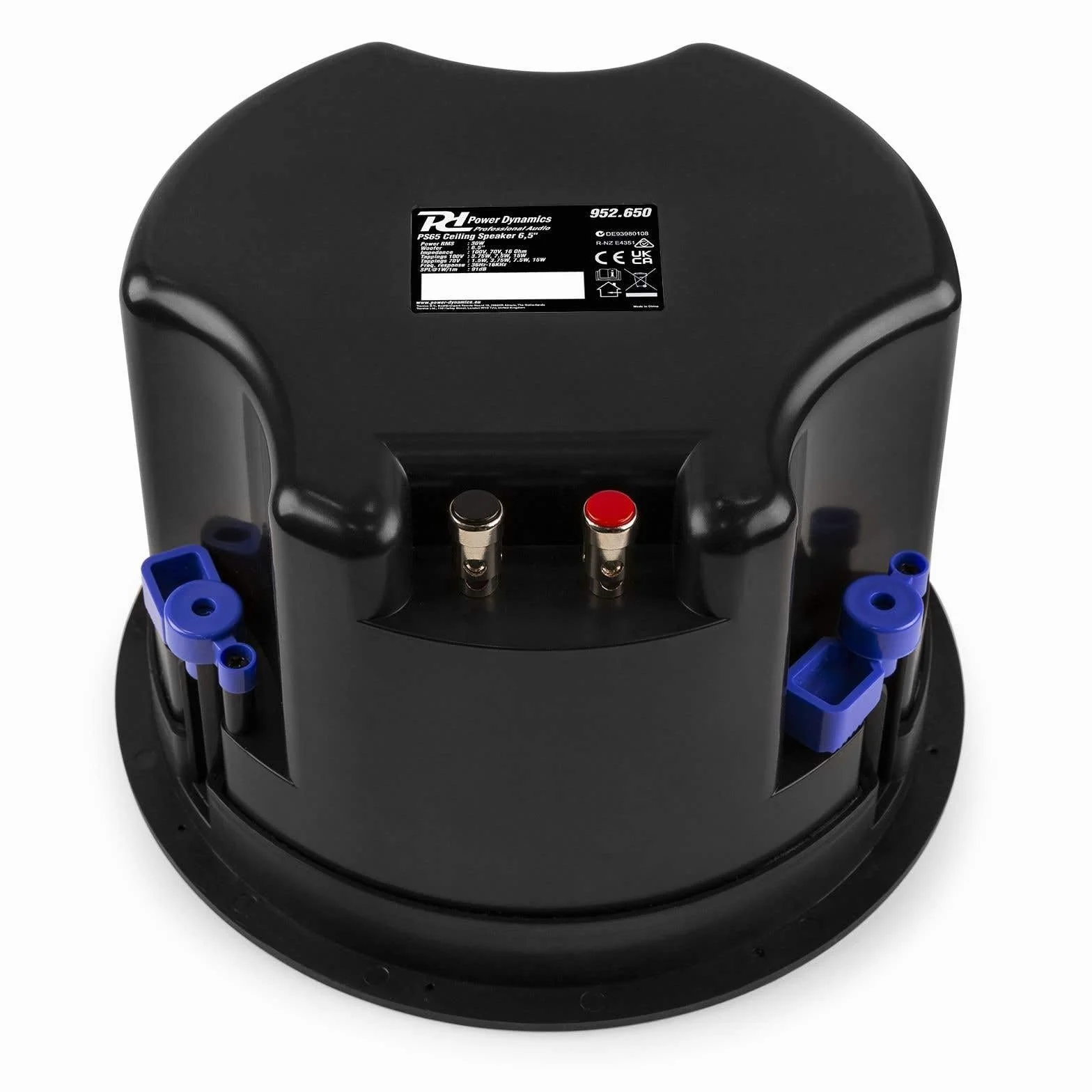 Power Dynamics PS65 Altavoz de Techo 70V,100V/16Ω - 30 vatios RMS, woofer de 6,5" megafonía, 6,5 Pulgadas, Ideal para la difusión de música de Fondo en Bares, restaurantes y hoteles.