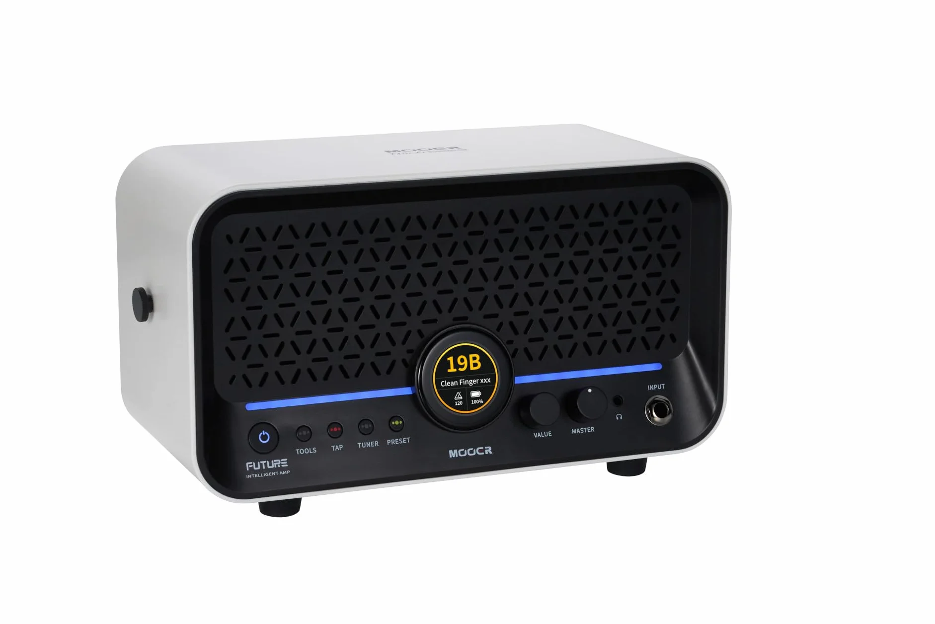 Mooer F15i Li - Combo de Guitarra Multi-Efectos y Modelado, 15 Vatios, con Batería - Blanco Nieve