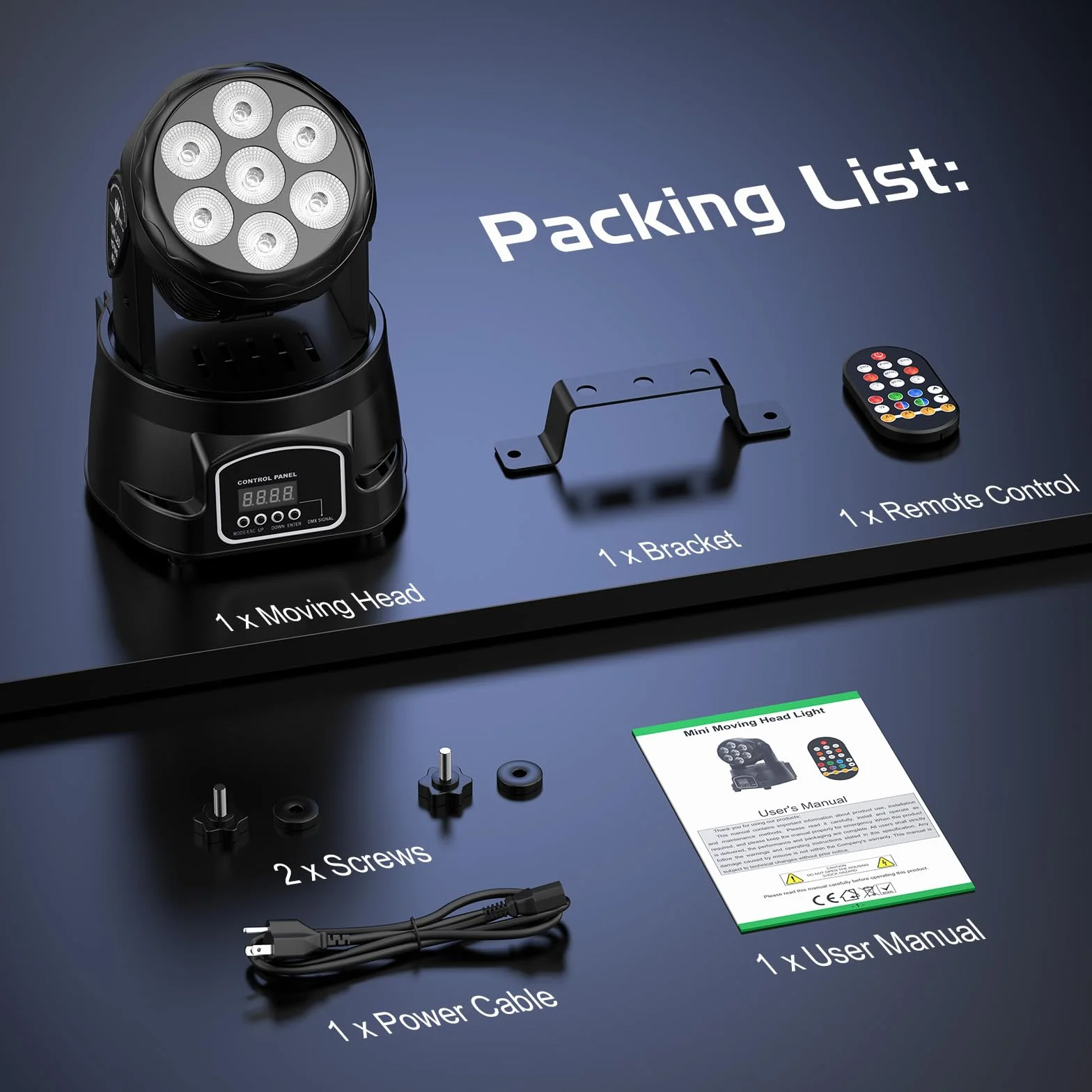 UKing 7X15W Cabeza Móvil LED RGBW Iluminación de Escenario Luces de Fiesta 5 Modo con Control Remoto para Bar DJ Disco Party Ballroom-Nueva Versión