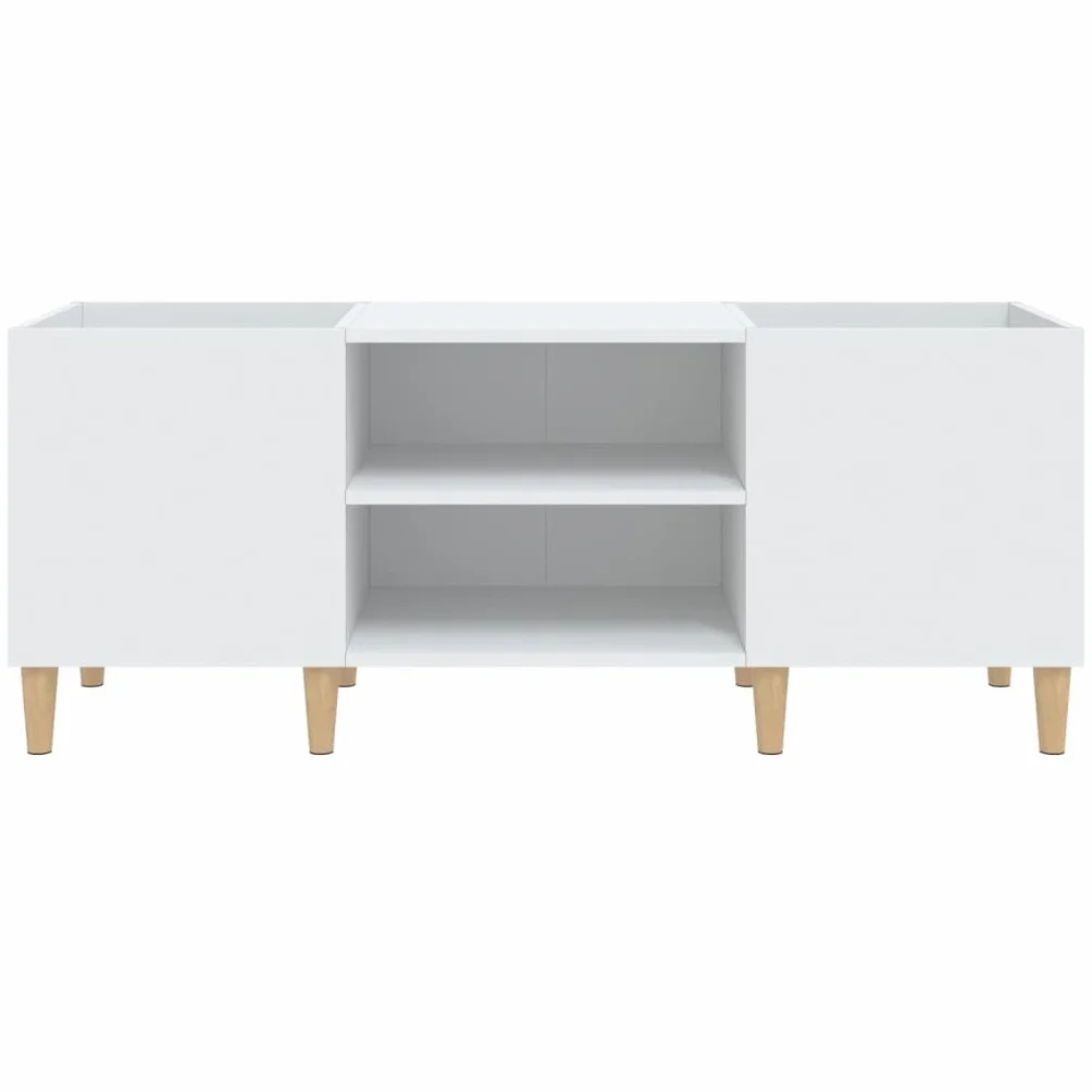 LAPOOH Mueble para Discos Madera contrachapada Blanco 121x38x48 cm, Estanteria CD, Mueble Tocadiscos, Mueble para Discos, Mueble para Vinilos, Mueble para Tocadiscos - 831925