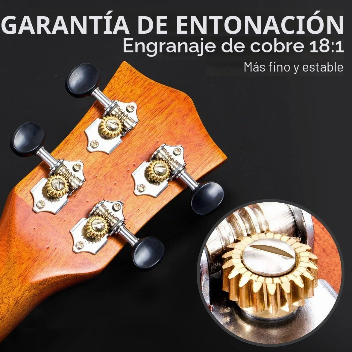 Aklot Concierto Ukelele de 23 Pulgadas Caoba Maciza Ukeleles Para Principiantes Profesionales Con Curso en línea gratuito y 8 Kit de inicio