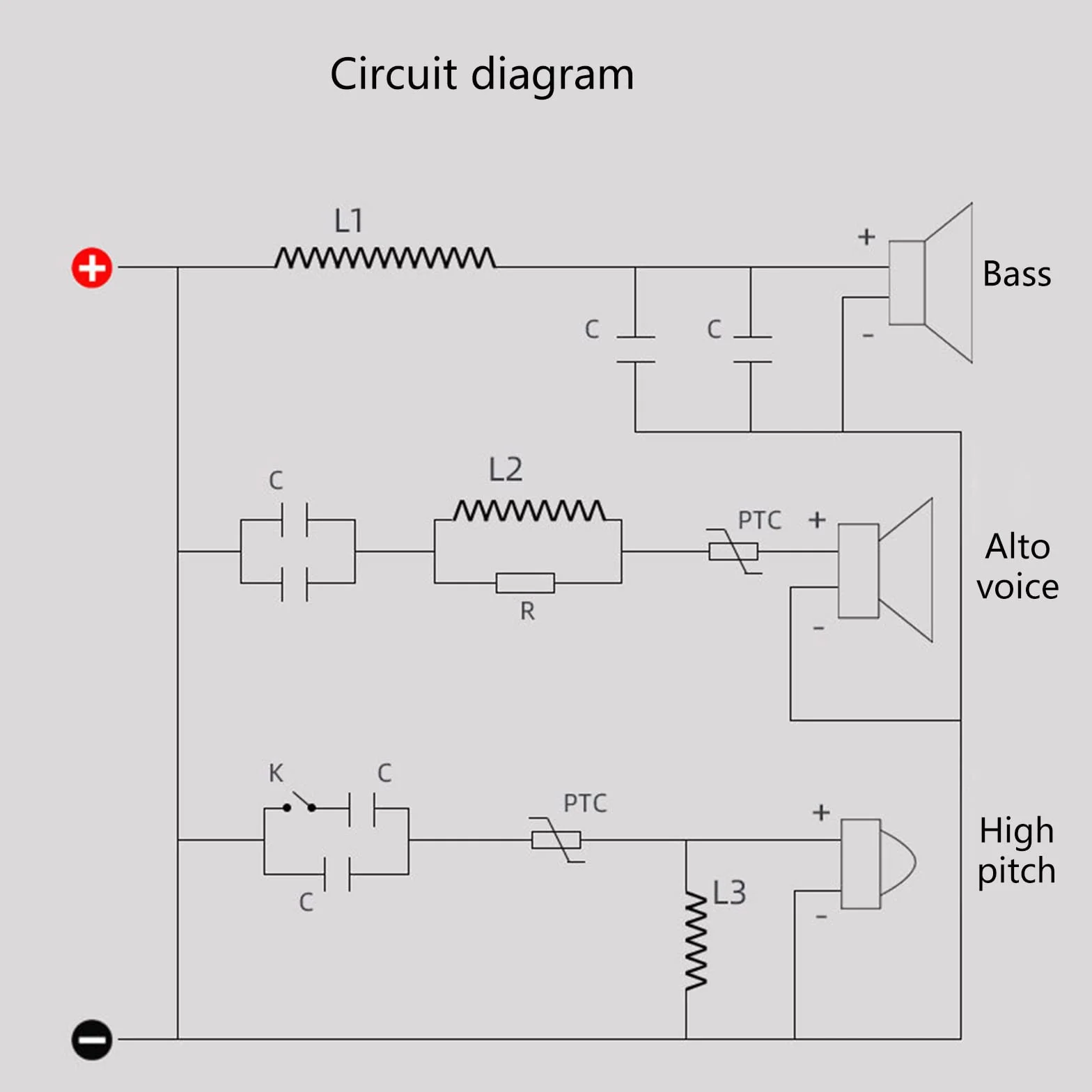 Divisor de frecuencia de altavoz de 3 maneras Filtro de alta fidelidad