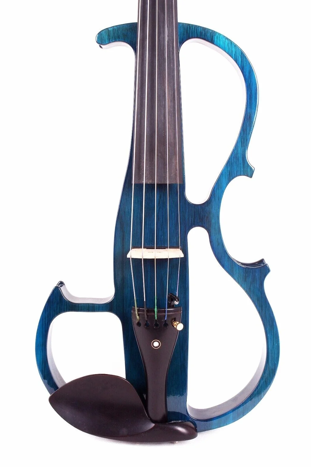 Viola eléctrica de 5 cuerdas de 16 pulgadas de madera maciza con accesorios de ébano, funda de transporte y accesorios incluidos para profesionales, principiantes y estudiantes (azul, 5