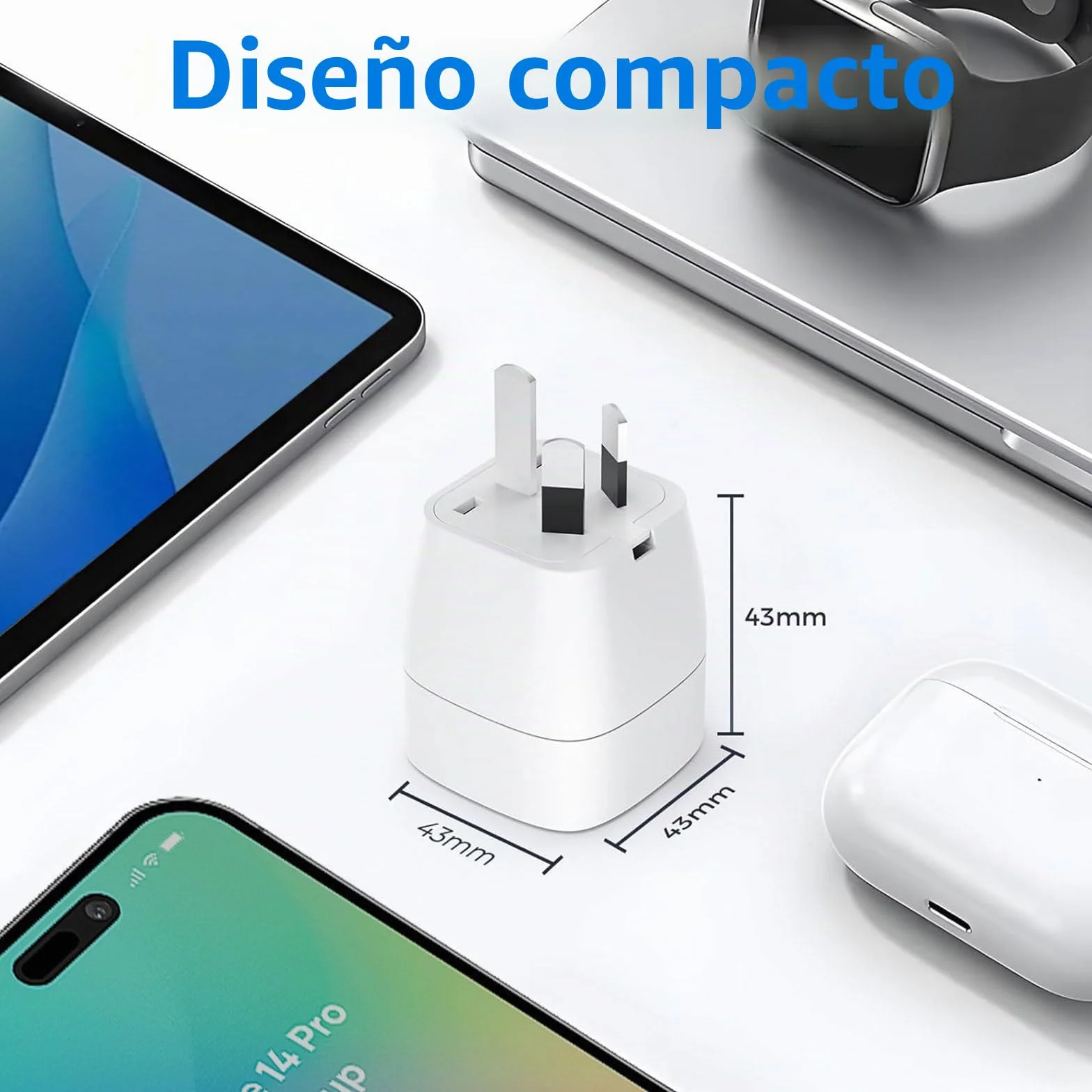 2 Piezas Adaptador Enchufe Australia Tipo I, Adaptador Enchufe Español/Europeo a Australia, Diseño Compacto, Viajeros Internacionales a Australiano/China/Argentina/Nueva Zelanda