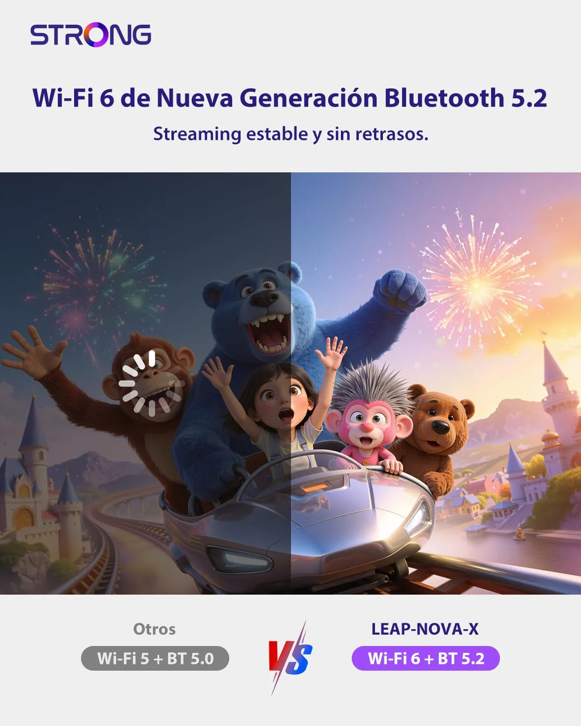 STRONG Leap-Nova-X TV Stick 4K UHD 2GB RAM 32GB Android 14 HDMI 2.1 Wi-Fi 6 Dolby Vision HDR10+