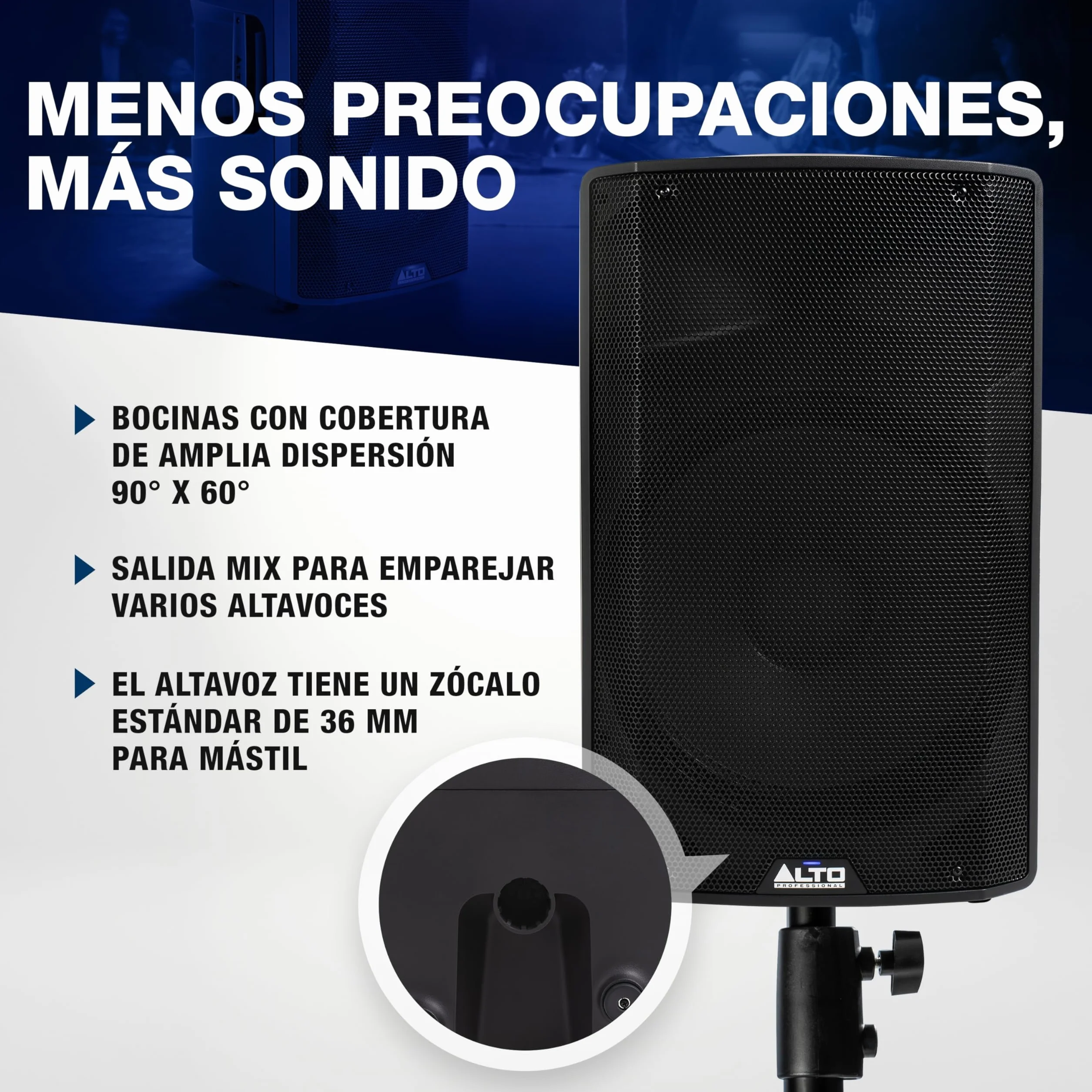 ALTO TX415 Altavoz Autoamplificado 700W 15 Pulgadas con TWS por Bluetooth, Mesa de Mezclas de 2 Canales, para Actuaciones de DJ o de Bandas al Aire Libre, Estudios de Ensayo, Recintos o Eventos