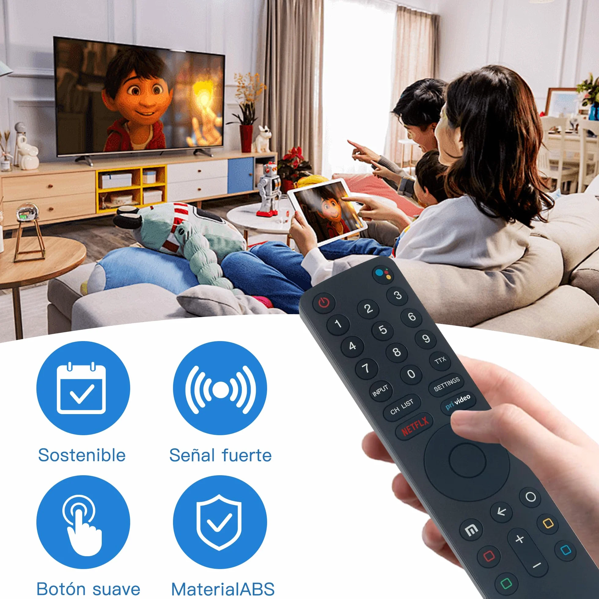 Riry XMRM-010 Mando a Distancia Xiaomi MI TV con Bluetooth Google Assistant para Mi 4S 4A