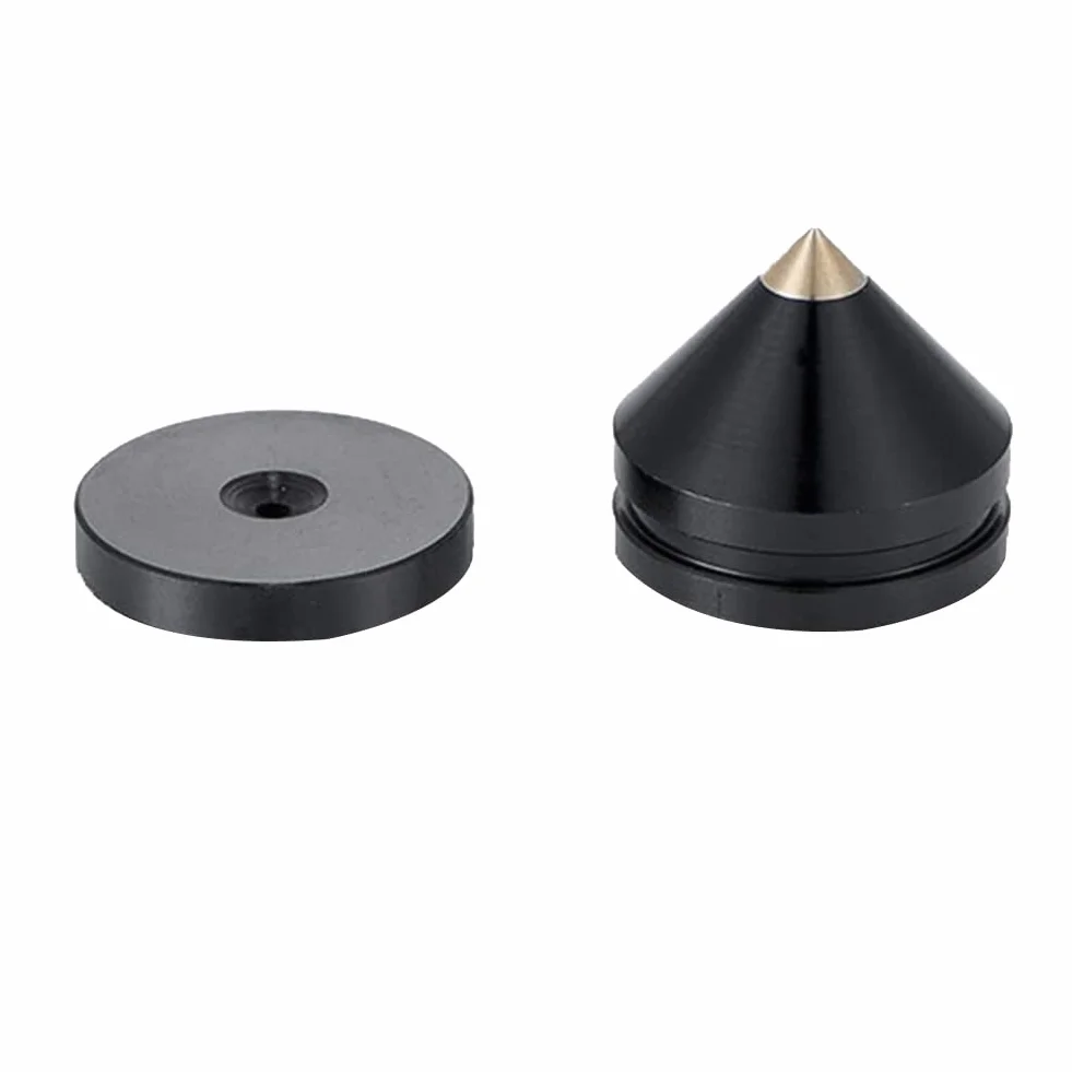 8 puntas para altavoces, de aleación de aluminio de alta calidad, patas de suelo con placas de absorción de impactos, clavijas para altavoces para dispositivos HiFi, tocadiscos, altavoces