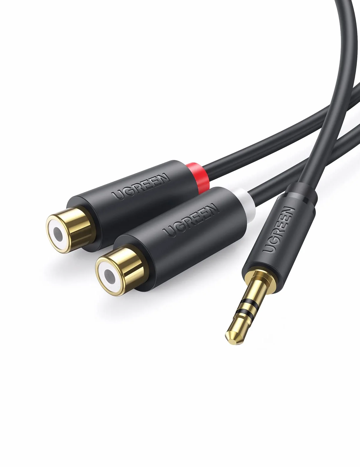 UGREEN Adaptador RCA Hembra a Minijack Cable Audio Estéreo 2RCA a Auxiliar