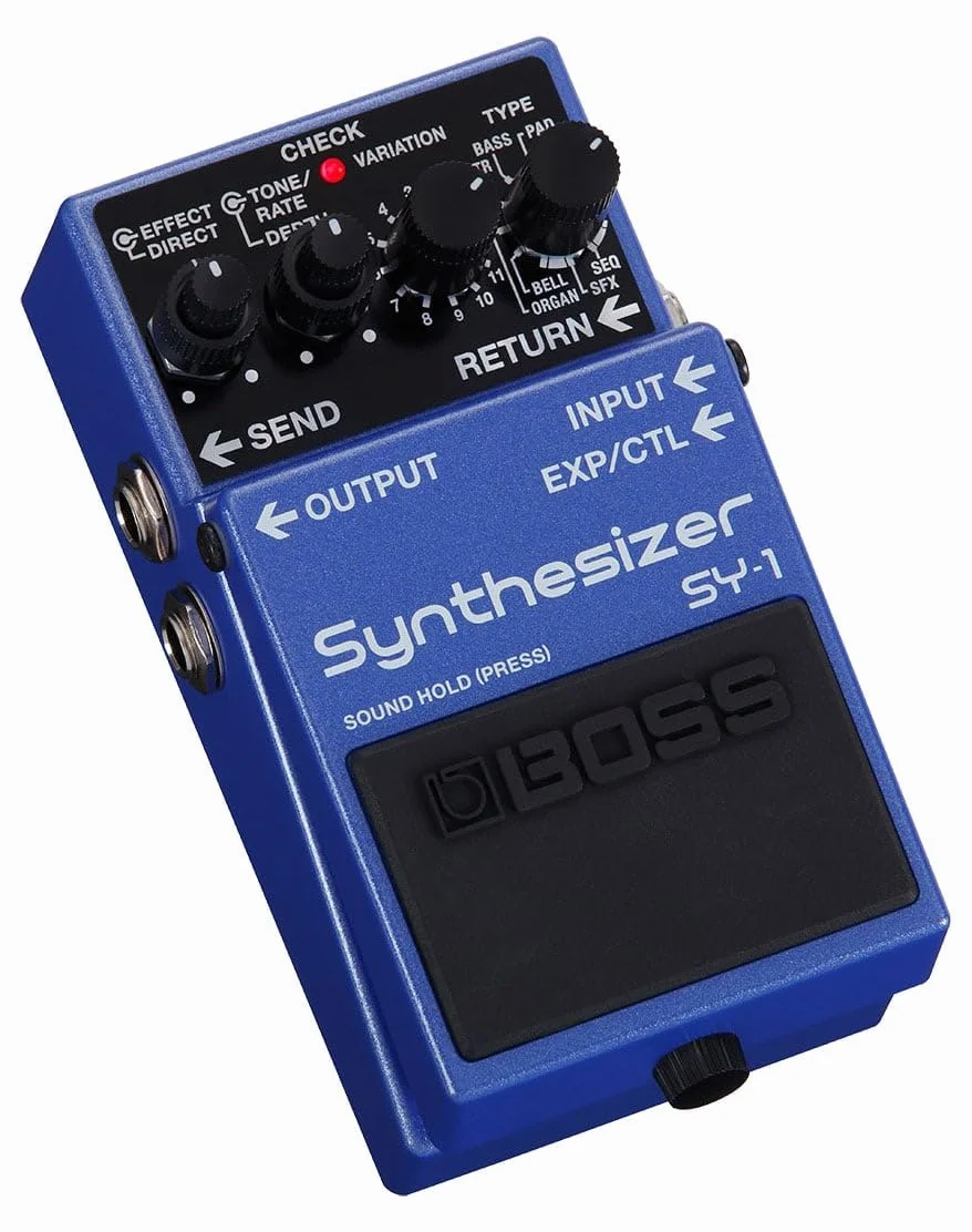 Pedal de guitarra BOSS SY-1 Synthesizer — 121 sonidos polifónicos de respuesta ultrasensible con sencilla experiencia sin configuración