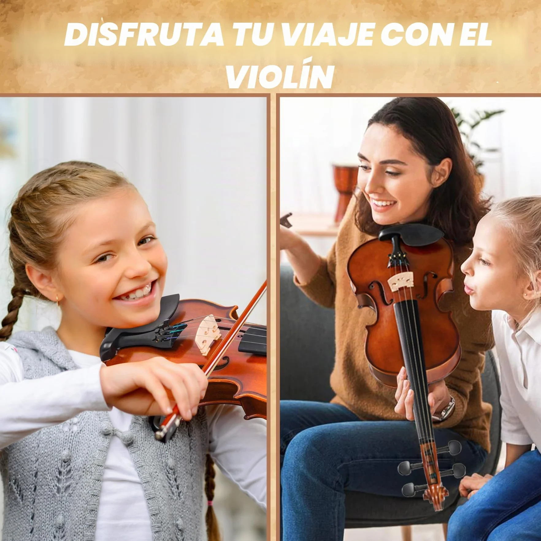 Vangoa 3/4 Violín Acústico Madera Violines para Principiantes, Adultos o Niños Tres cuartos Violin con Kits de Inicio