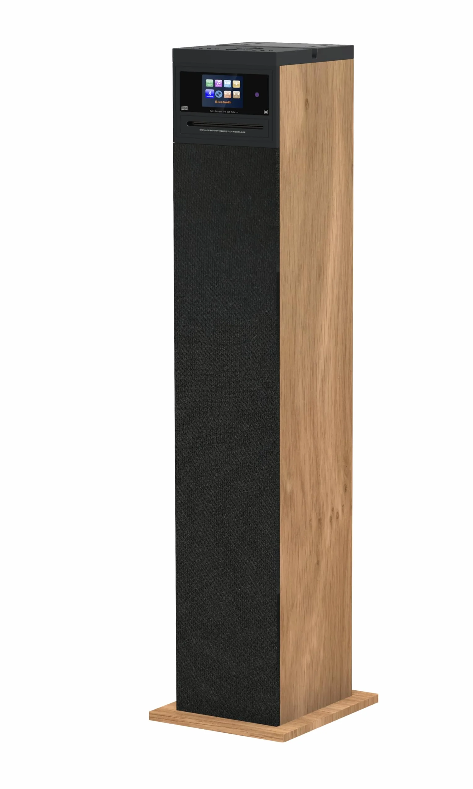AIWA TSBT-360 Torre de Sonido Bluetooth Radio FM Reproductor de CD USB Madera