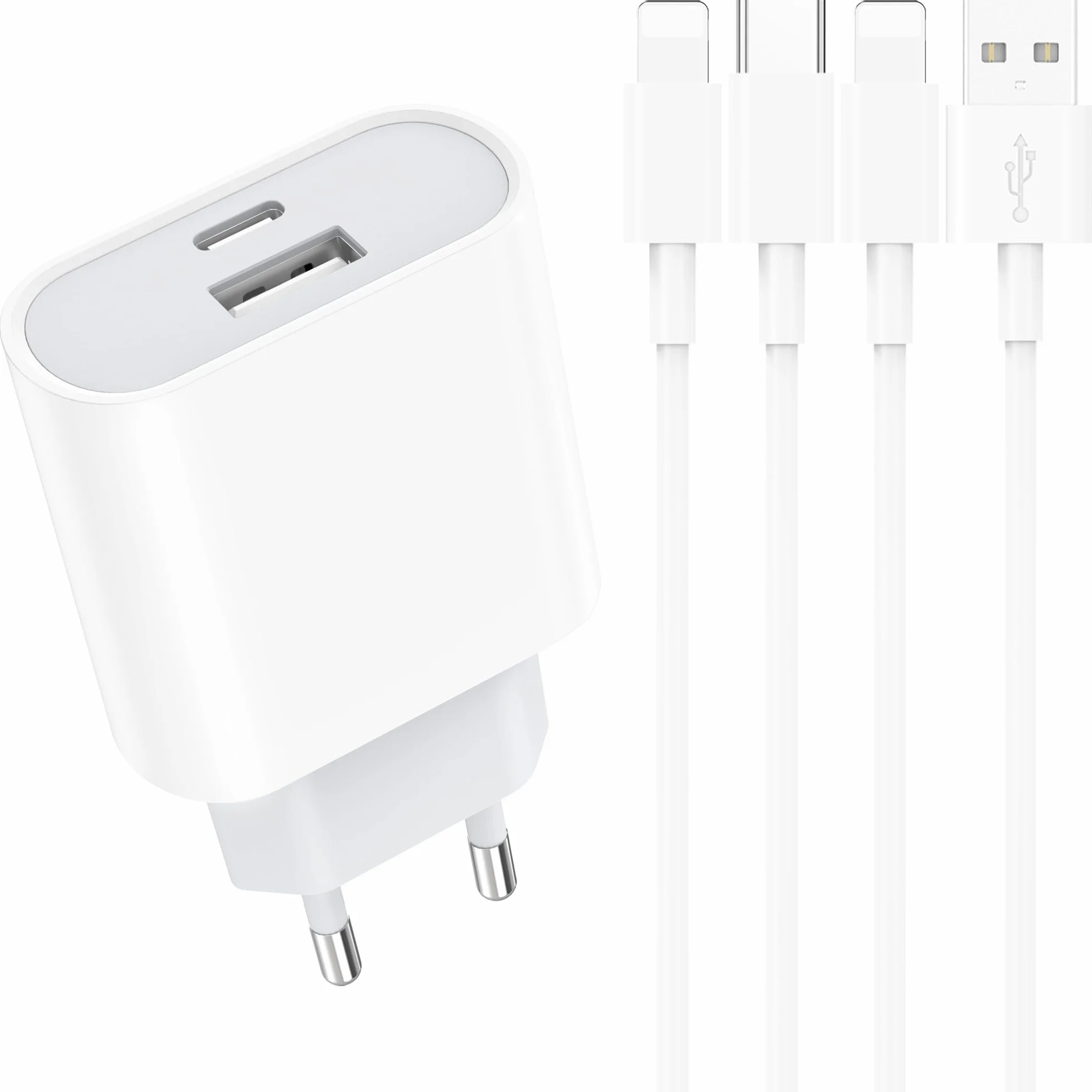 Cargador Carga Rapida for iPhone - 20W USB C Enchufe Rapido con 2M Cable Compatible for iPhone 14 13 12 11 Pro MAX Plus Mini XS XR X SE 8 7 6S 5S USBC Rápido Charger Tipo C Cabezal Piarhlie