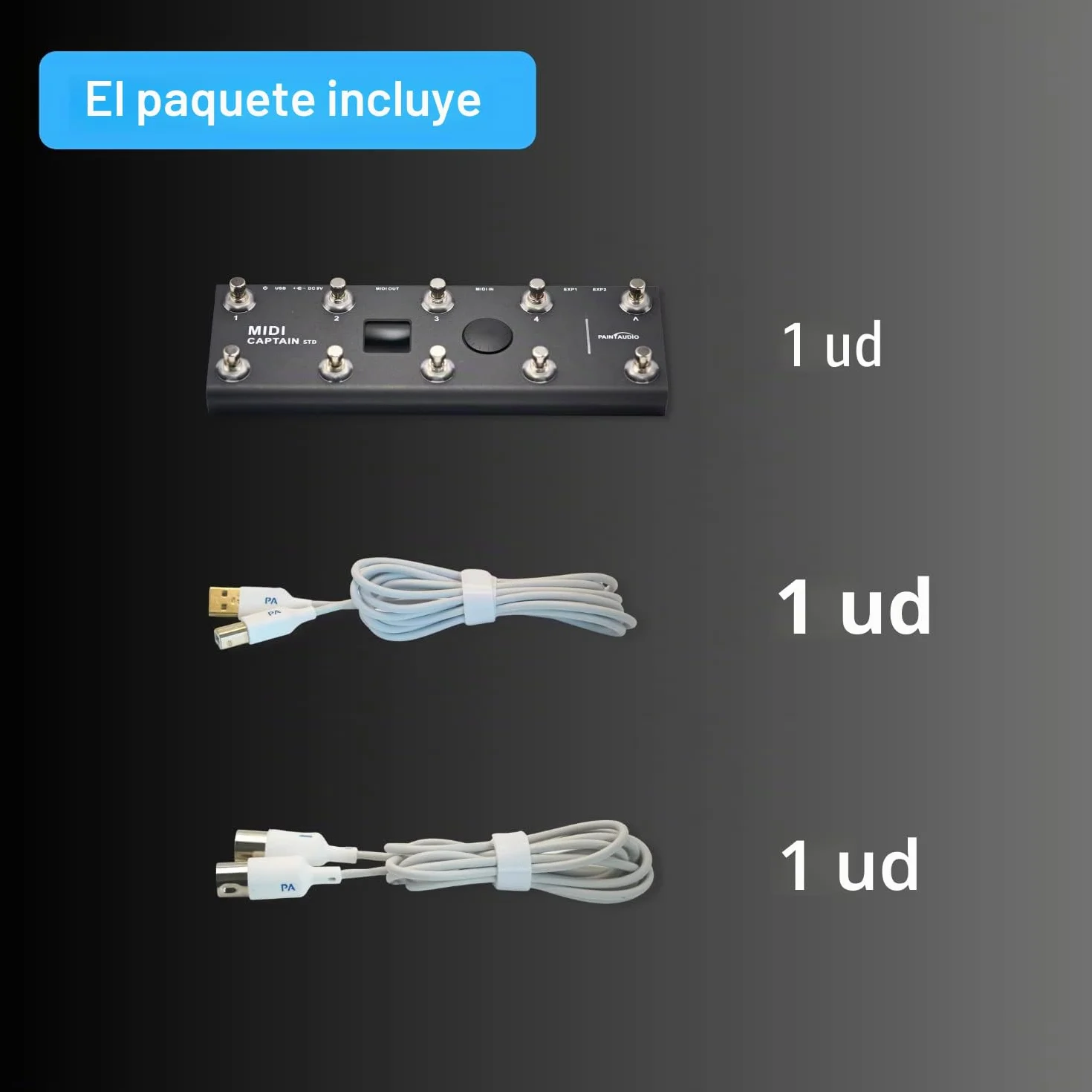 PAINTAUDIO MIDI Captain Controlador de pie multi-efectos para teclados sintetizador USB-MIDI software musical Bias con función Time Engine Soporte para todos los PC/CC/Note commander 10 interruptores