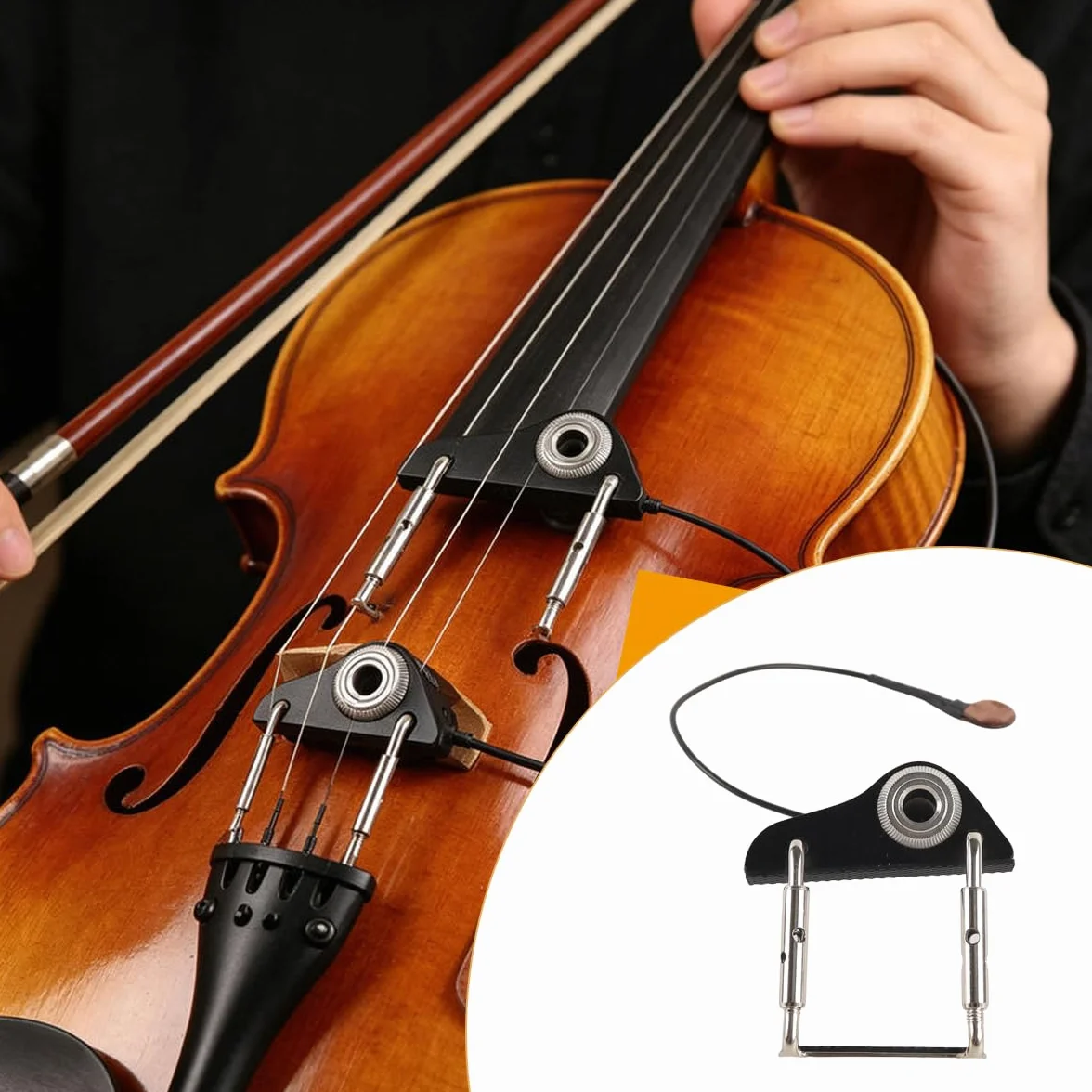 Ubric Sistema de pastilla pasiva para violín y viola, pastilla piezoeléctrica de madera empotrada.