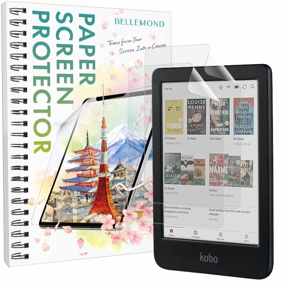 BELLEMOND Papel Mate Protectores de Pantalla para Kobo Clara Colour/Clara BW (2024) / Clara 2E (2022) 6 Pulgadas PET Antirreflejos