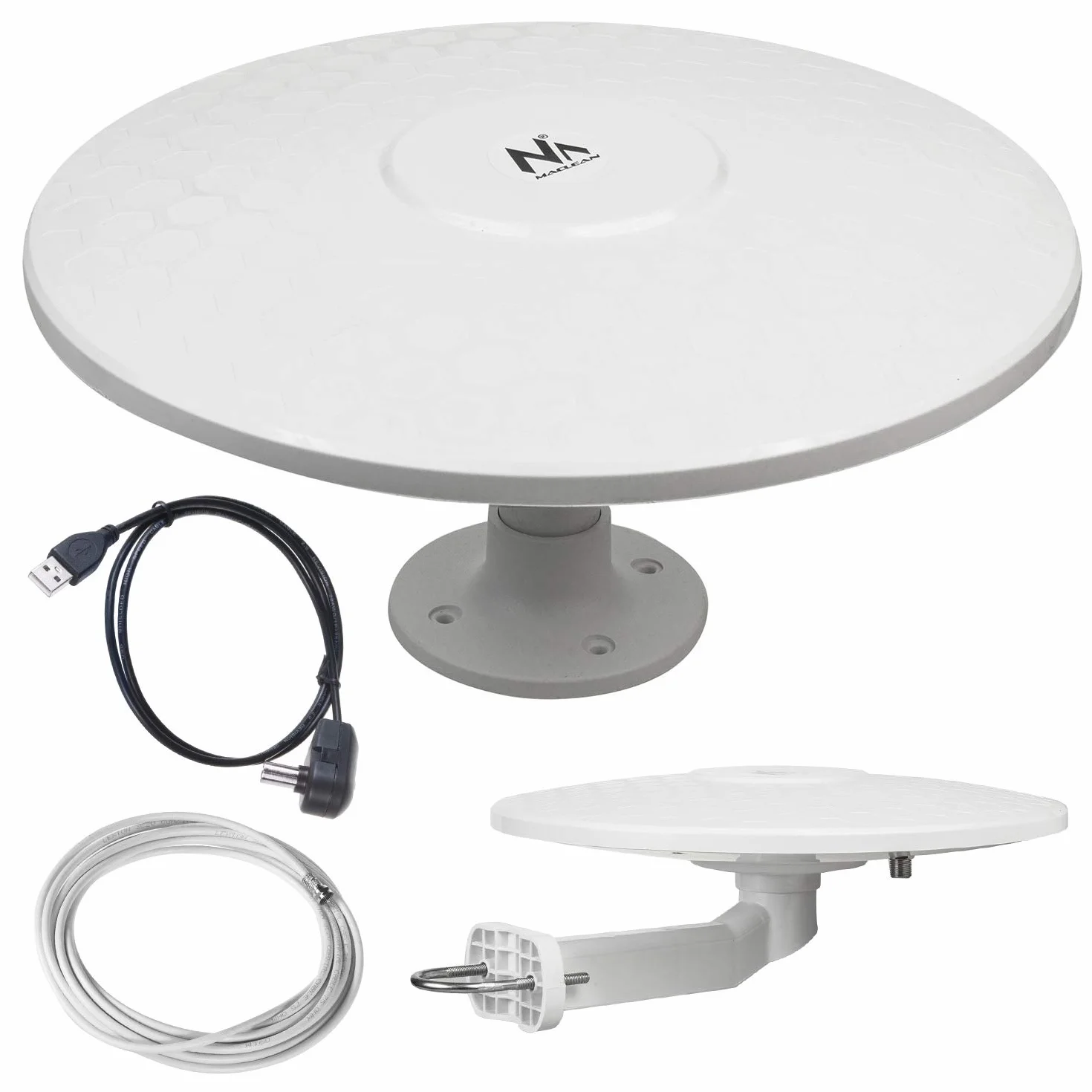 Maclean MCTV-947 Antena Omnidireccional Exterior Activa de Televisión USB 12/24 V
