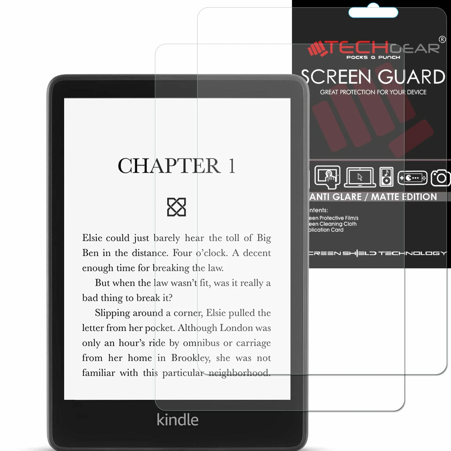 TECHGEAR 2 protectores de pantalla mate antirreflectantes para Kindle Paperwhite 5/6.8" 2021 11ª gen