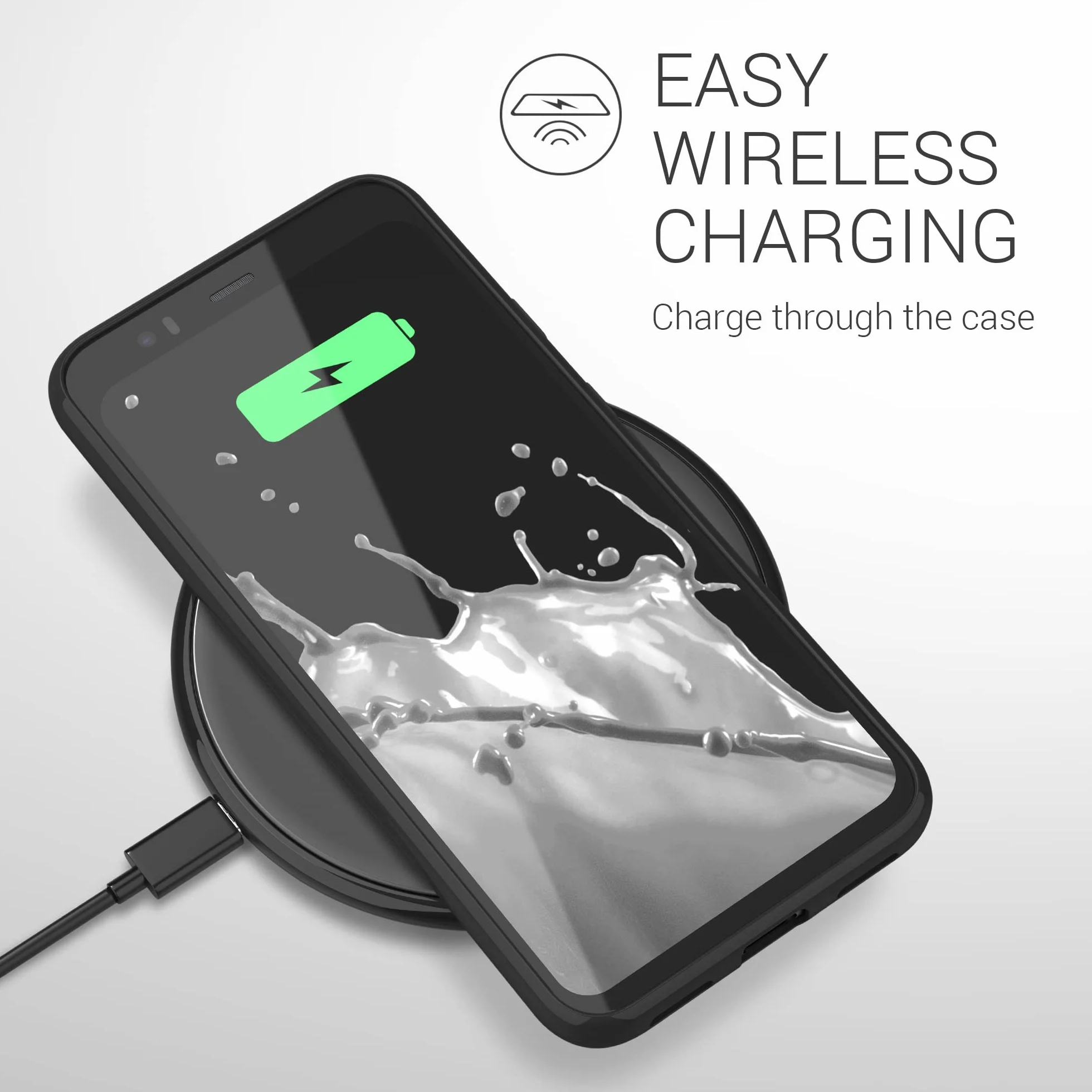 Funda kwmobile para Google Pixel 4 Carcasa TPU Silicona Negro Mate
