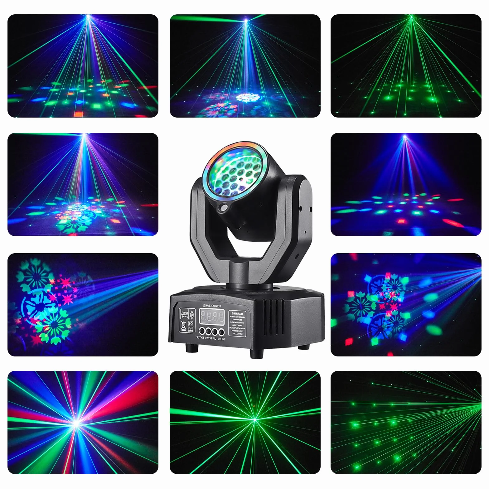LT05 - Luz de discoteca con cabeza móvil, luz LED RGB LT05, proyector de DJ, luces de discoteca controladas por música, luces de discoteca, efecto DMX, para bar, KTV, reunión familiar, boda