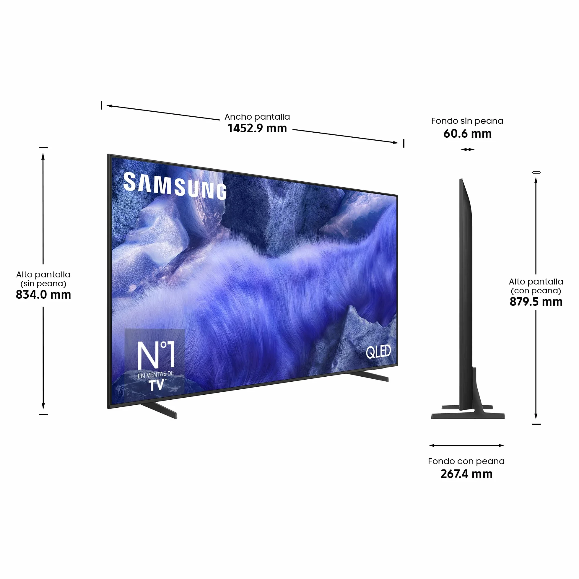 Samsung TV 65 Pulgadas QLED QE1F 4K Smart TV con Vision AI, 100% Volumen de Color con Quantum Dot