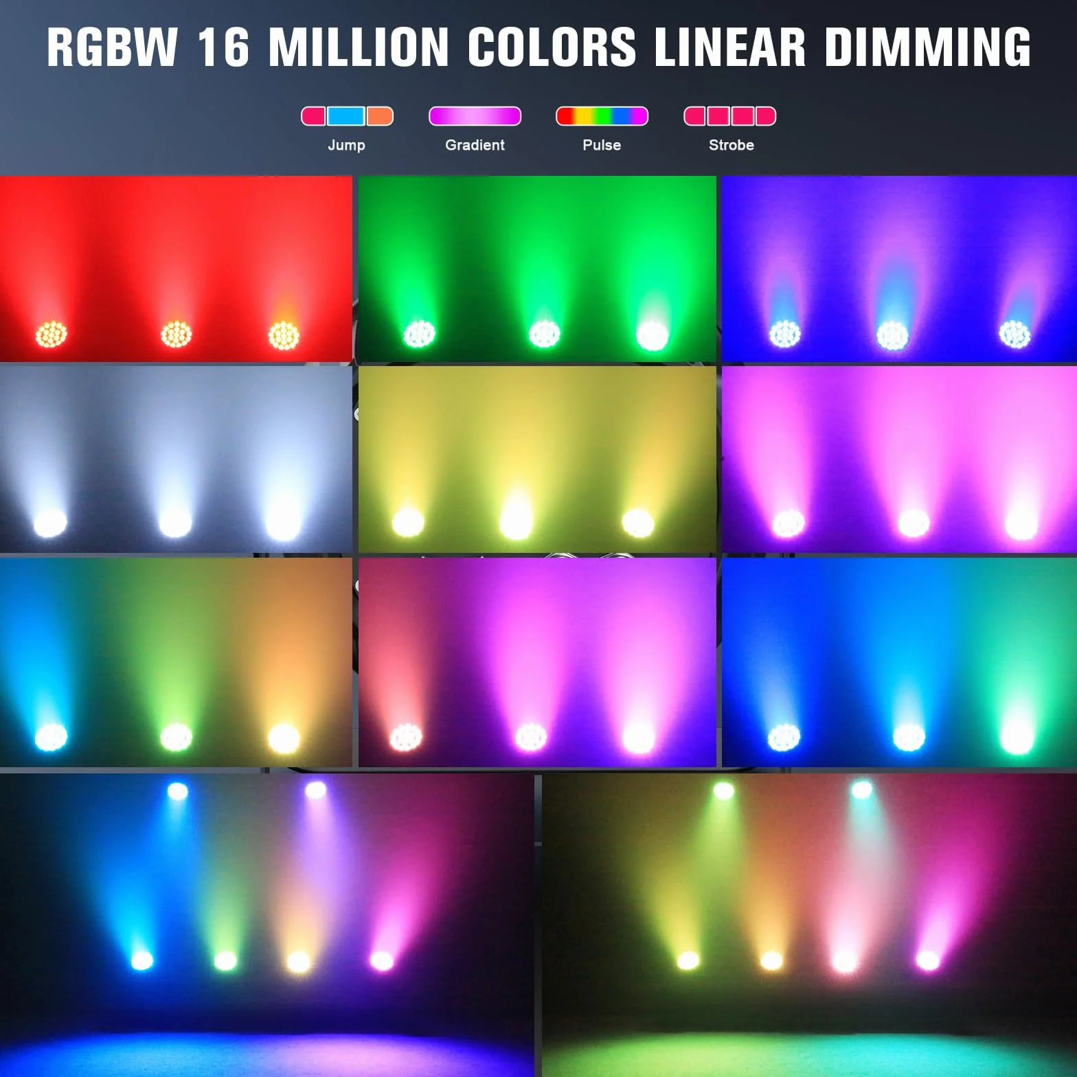 300W Par LED IP65 Impermeable, Foco Luz de Escenario RGBW, Luce de Disco DMX512, Luz de Fiesta, Ideal para Fiestas al Aire Libre y Conciertos en Días Lluviosos
