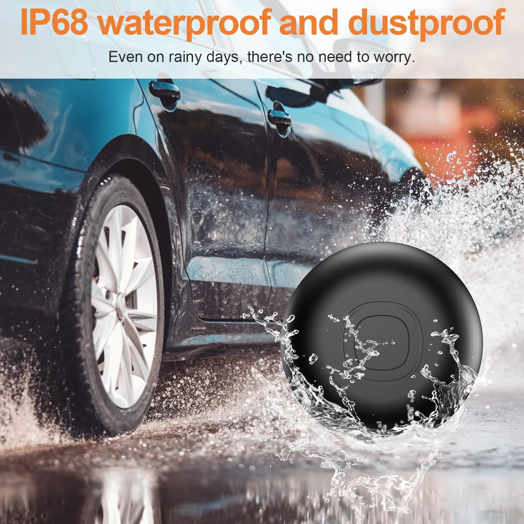 Localizador GPS para Coche sin Suscripción Bluetooth Compatible iOS Android con Funda Protectora Llavero Silicona Magnética Negro