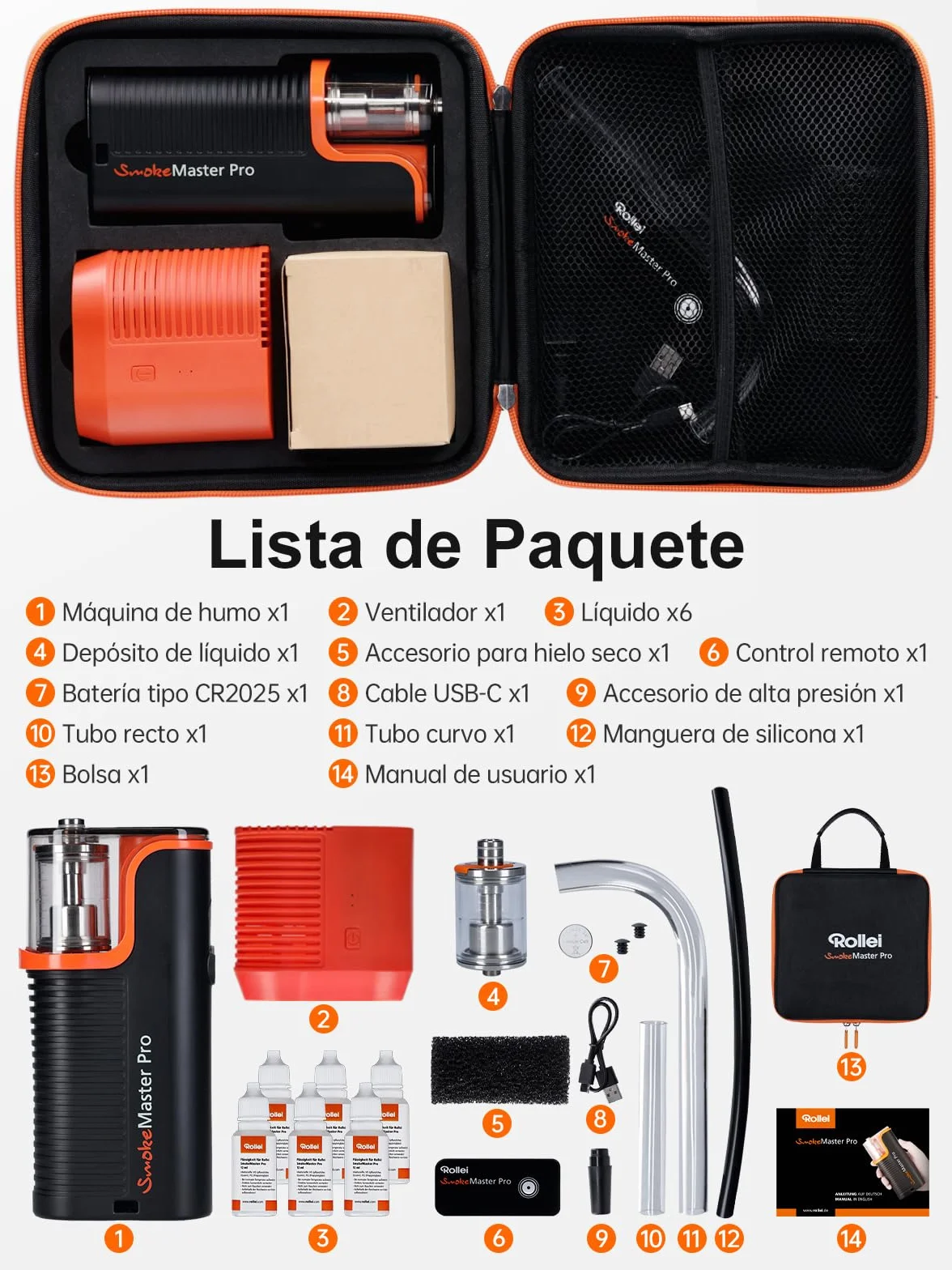 Rollei Smoke Master Pro – Efectos de Niebla Profesionales para Impresionantes Fotos y vídeos, Mando a Distancia inalámbrico, múltiples usos, para Eventos, Fiestas, escenarios, etc