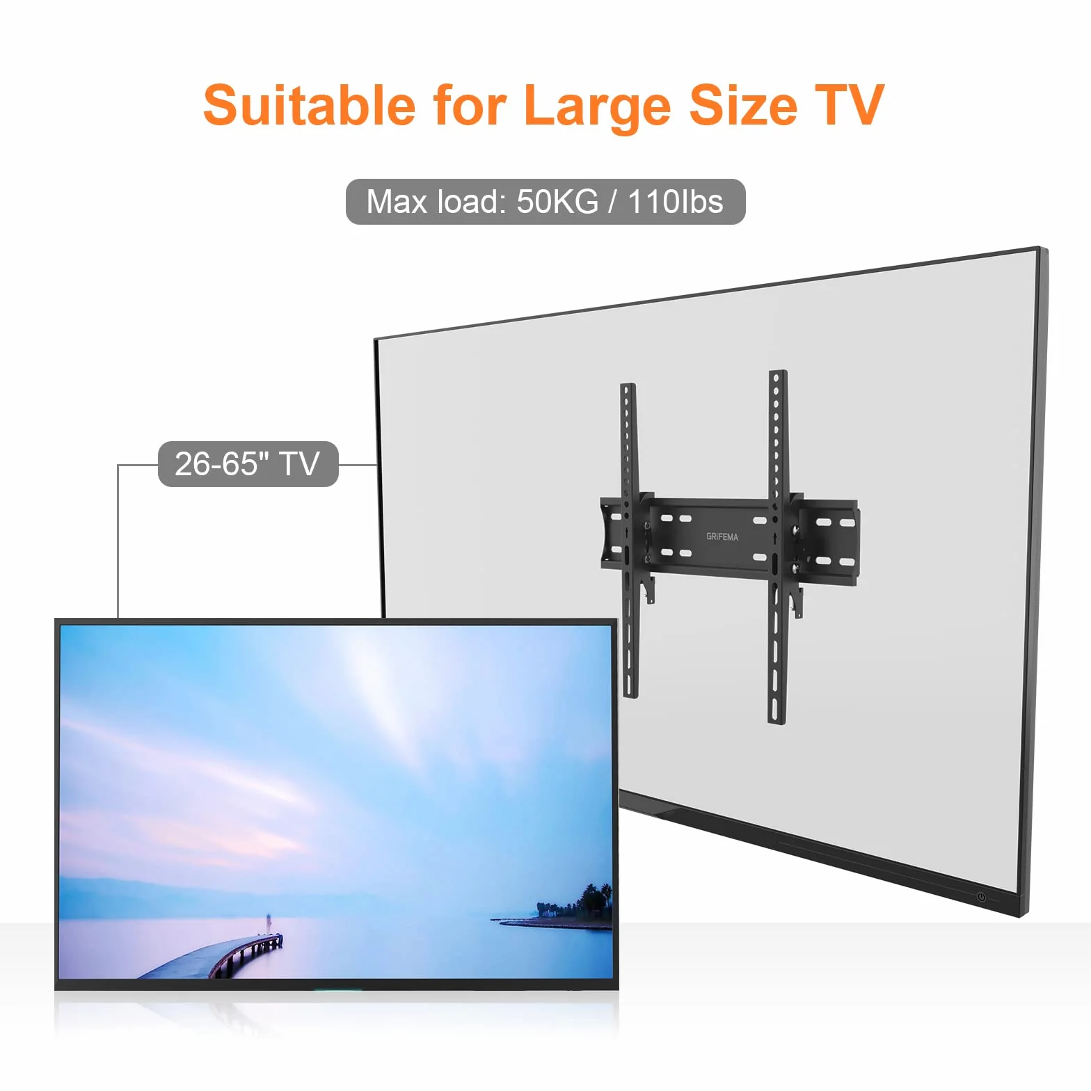 GRIFEMA GB1004-2 Soporte TV de Pared Articulado Inclinable 26"-65" VESA 400x400mm 50kg