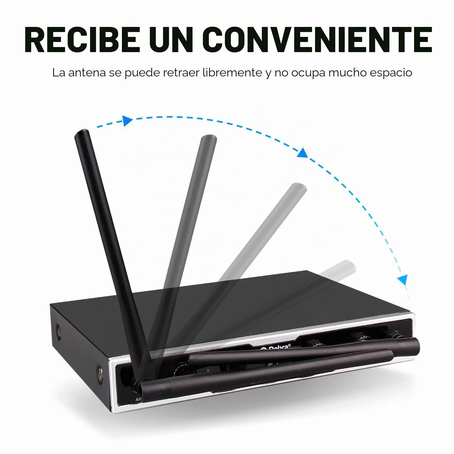 D Debra Micrófono inalámbrico Profesional DU4004 UHF – Sistema de 4 Canales con 16 Frecuencias Ajustables y Pantalla – 4 micrófonos de Mano para discursos, Iglesias y Fiestas