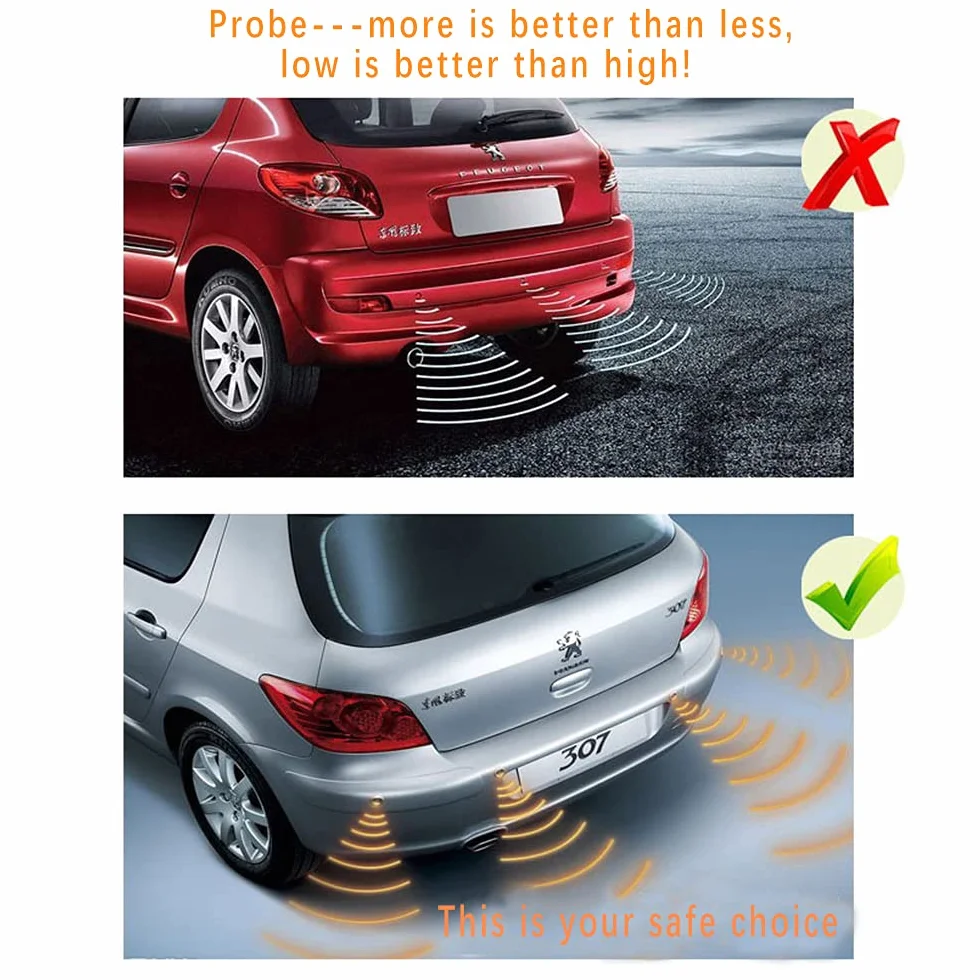 Sensor de Aparcamiento de Automóviles, Pantalla LED de Distancia con Advertencia Audible para Vehículos, Camiones, Camionetas + 4 Sensores de Estacionamiento