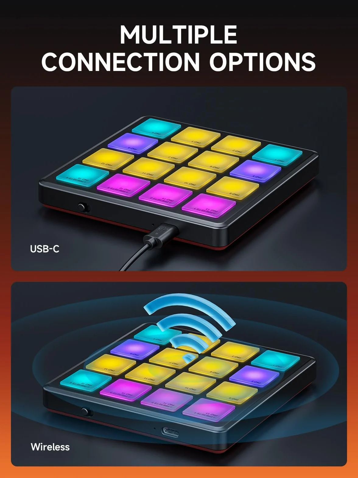 Donner Controlador MIDI con Pads para Crear Ritmos,Caja de Ritmos Portátil con 16 Pads de Ritmos,Repetición de Notas y Software de Producción Musical,Controlador MIDI USB con 40 Cursos,STARRYPAD MINI