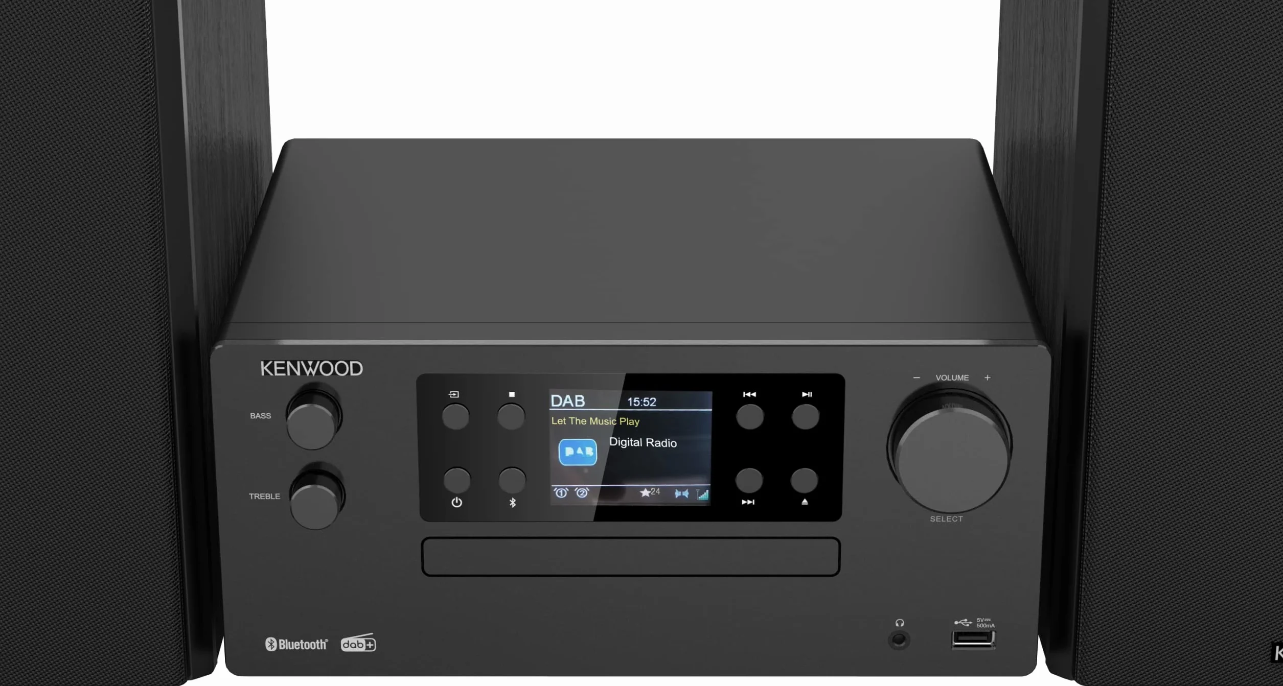 Microcadena HiFi Kenwood M-925DAB-B con CD, USB, Dab+ Blueetooth Audio-Streaming. Color: Negro - Mini Equipo de Musica para casa
